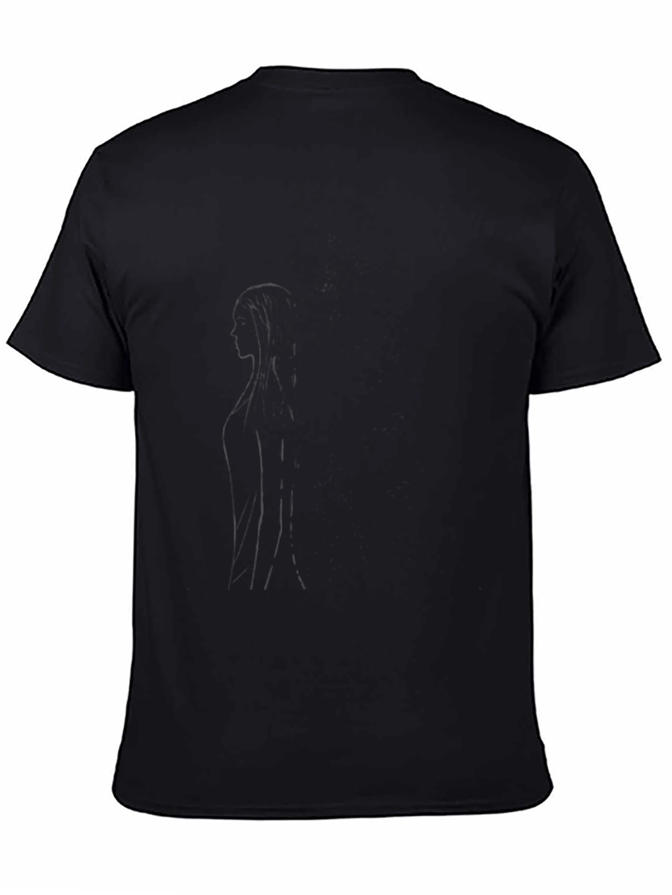 Mens Solid Black Crew Neck T-Shirt