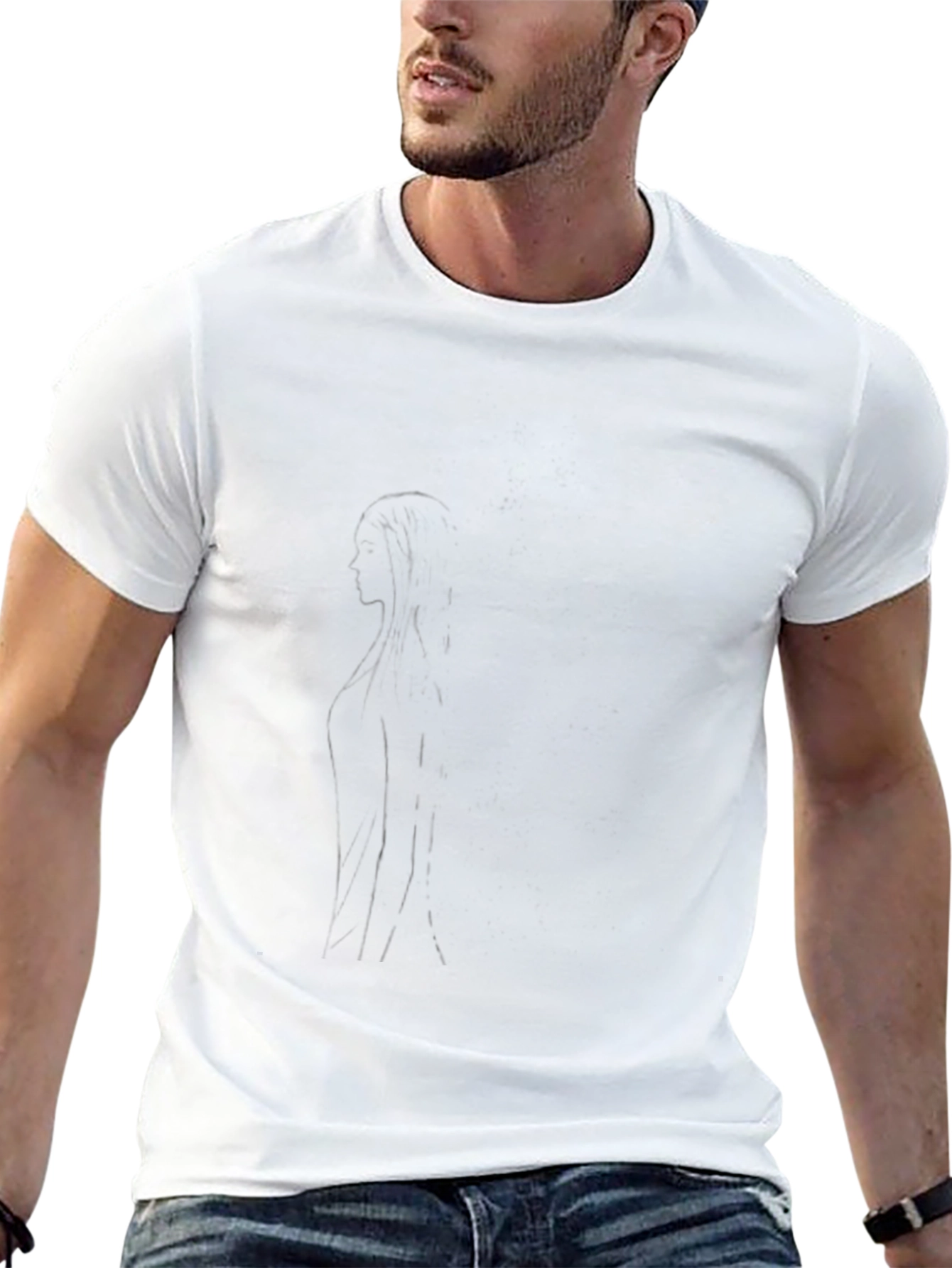 Mens Solid Black Crew Neck T-Shirt