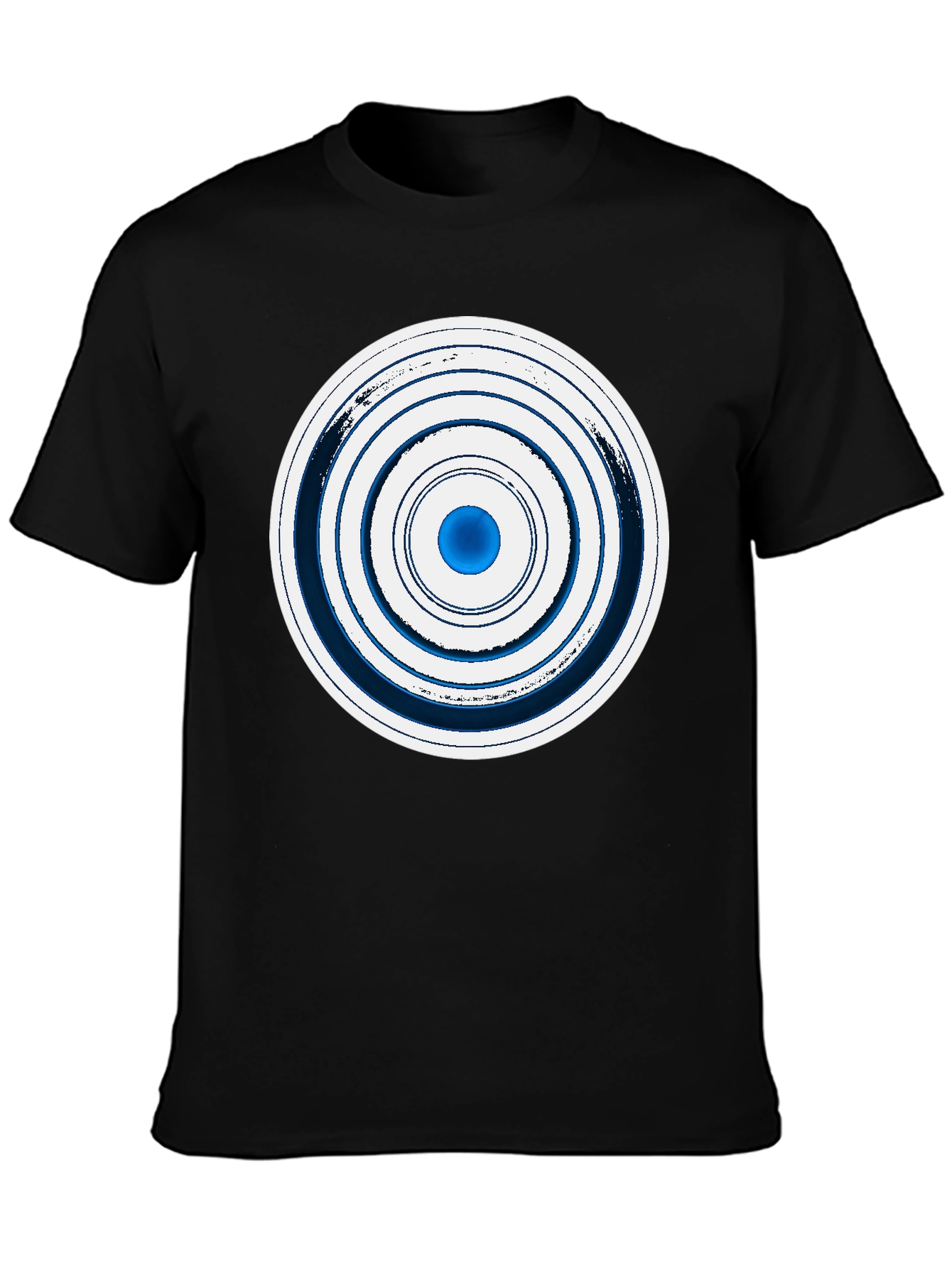 Geometric Circle Graphic Tee - Stylish Mens Black T-Shirt