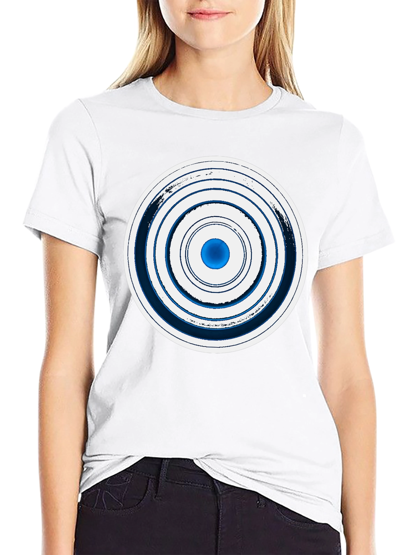 Geometric Circle Graphic Tee - Stylish Mens Black T-Shirt