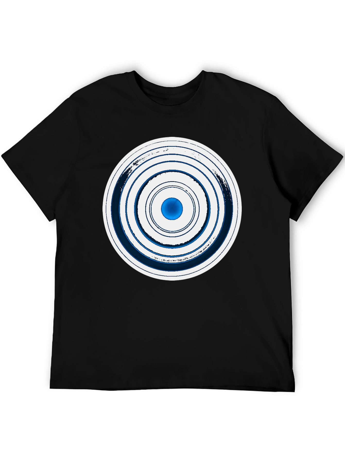 Geometric Circle Graphic Tee - Stylish Mens Black T-Shirt