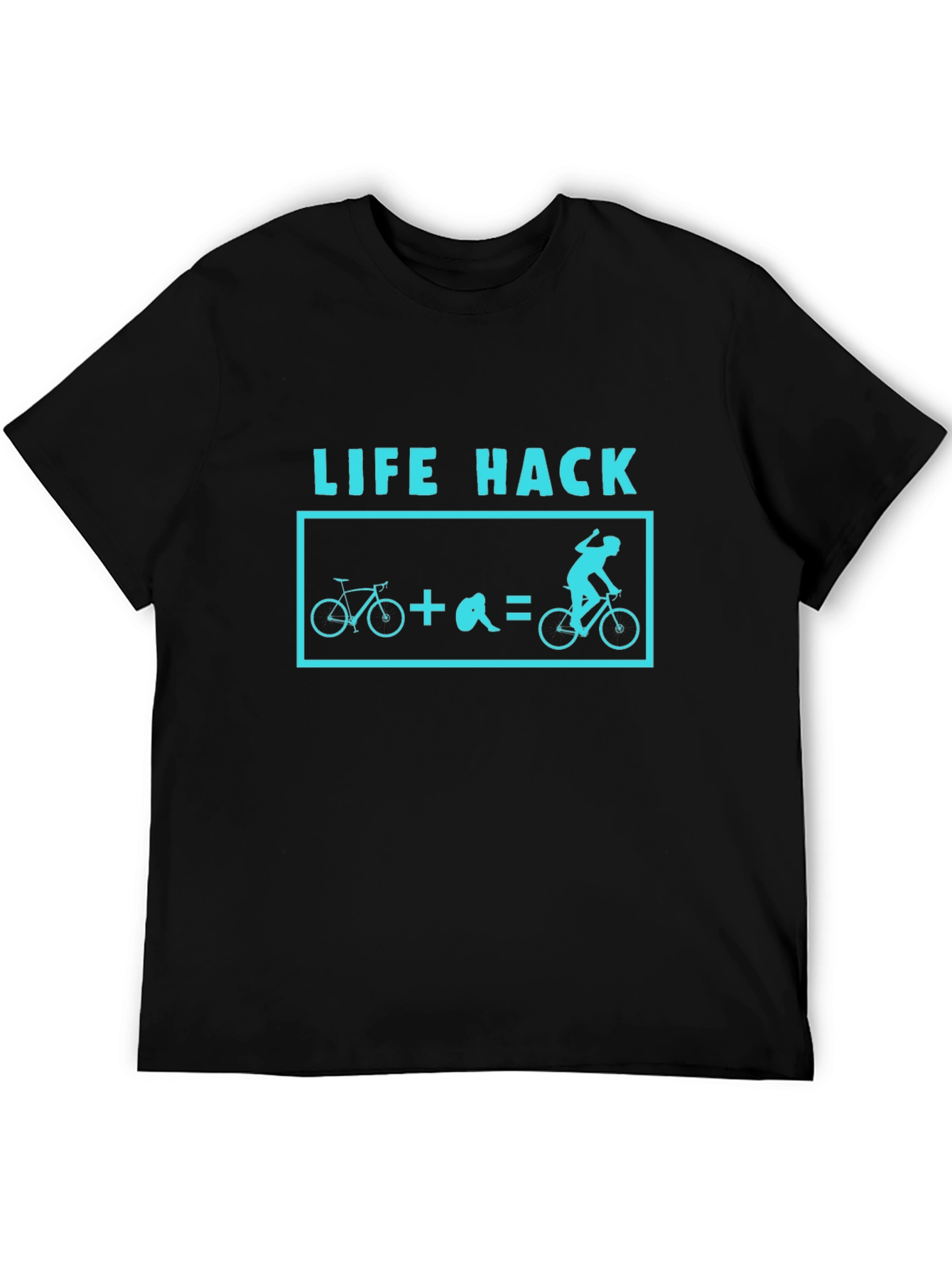 Life Hack Biking T-Shirt - Black Cotton Tee