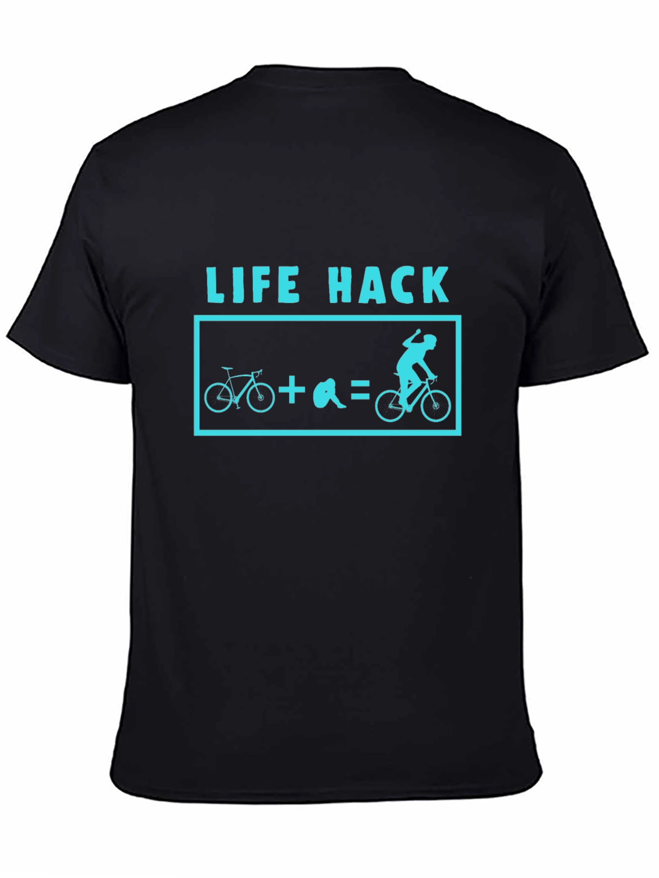 Life Hack Biking T-Shirt - Black Cotton Tee