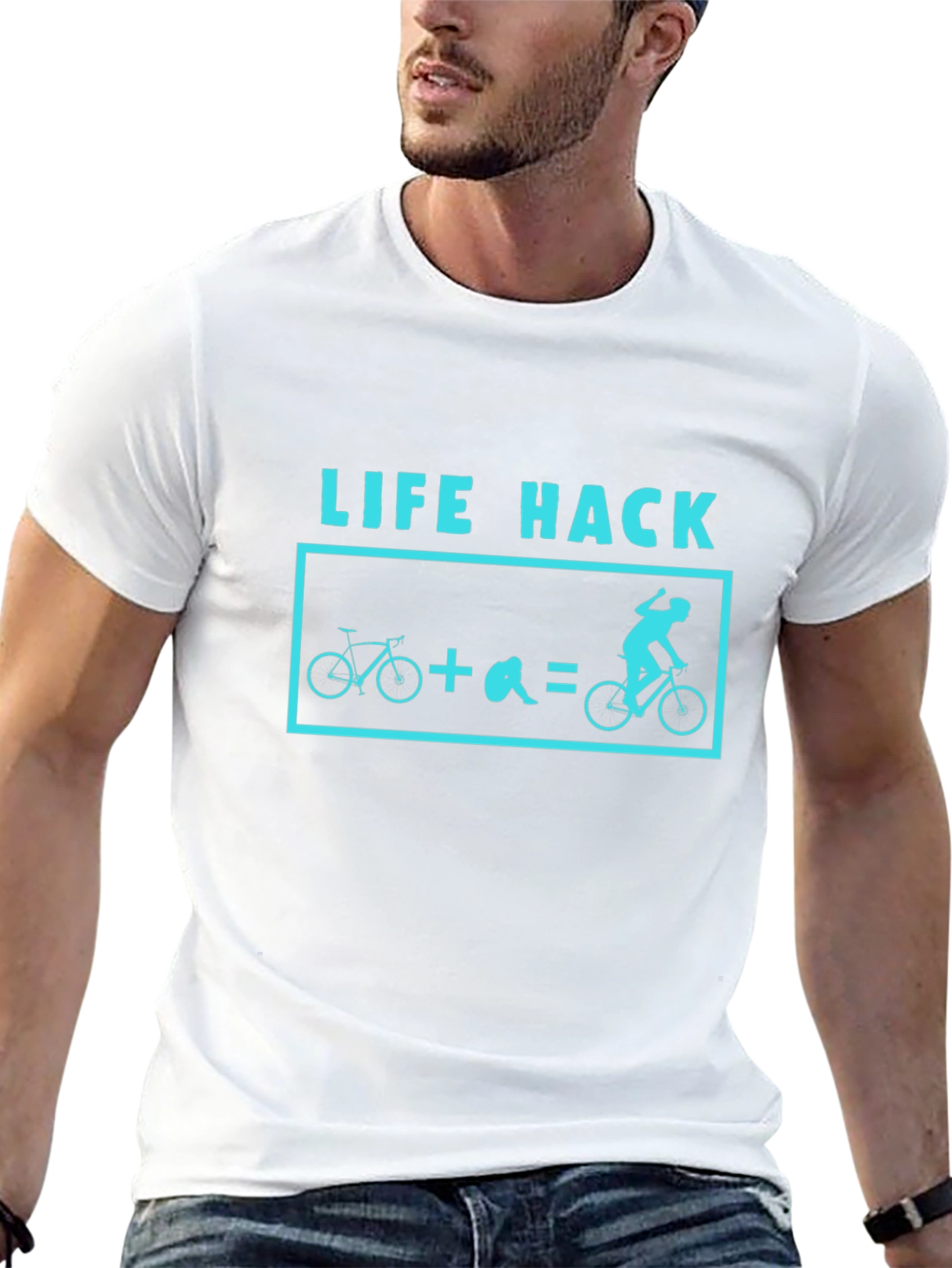 Life Hack Biking T-Shirt - Black Cotton Tee