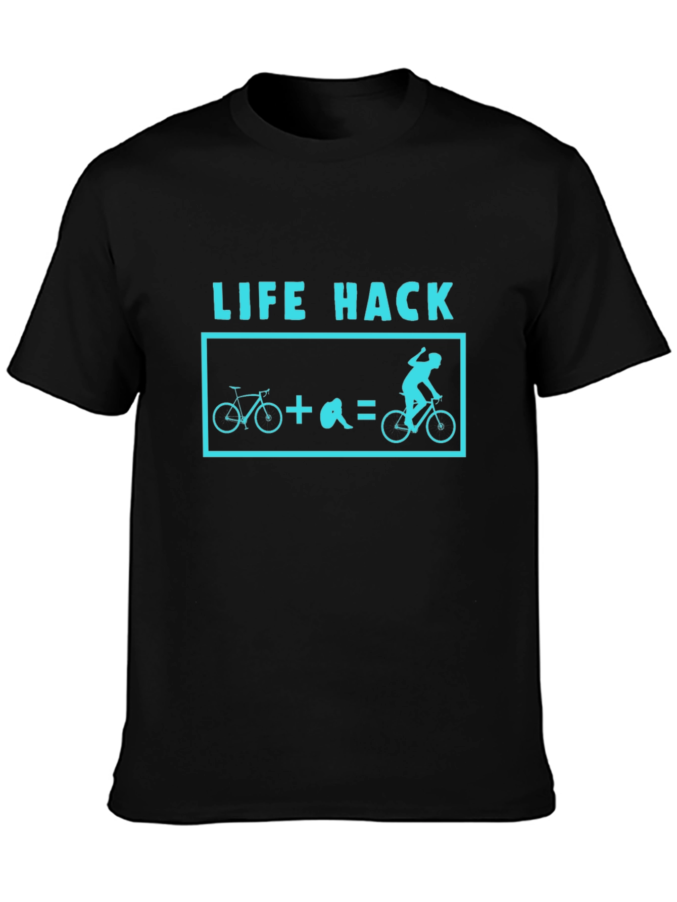 Life Hack Biking T-Shirt - Black Cotton Tee