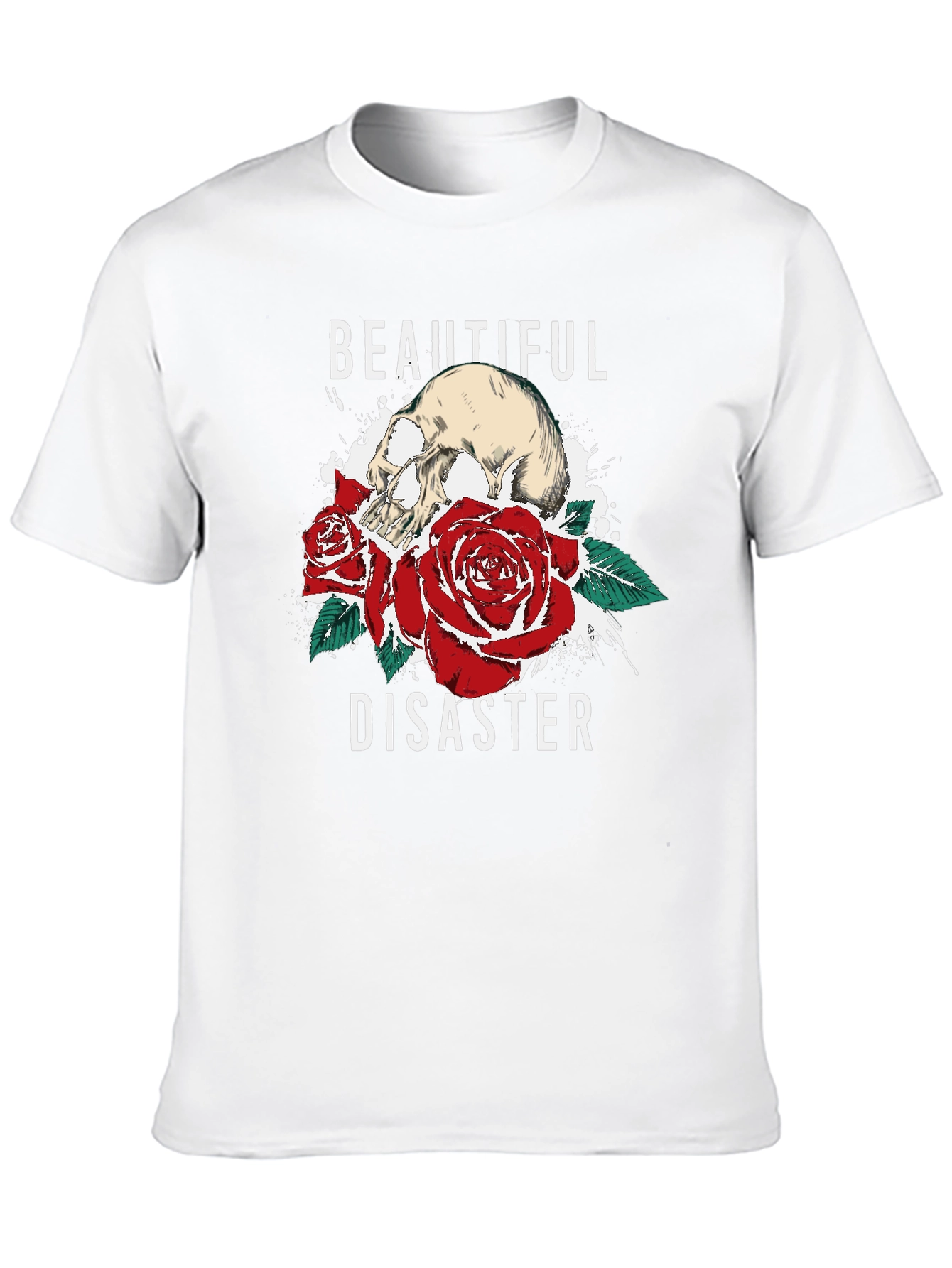 Beautiful Disaster Graphic Tee - Skull & Roses