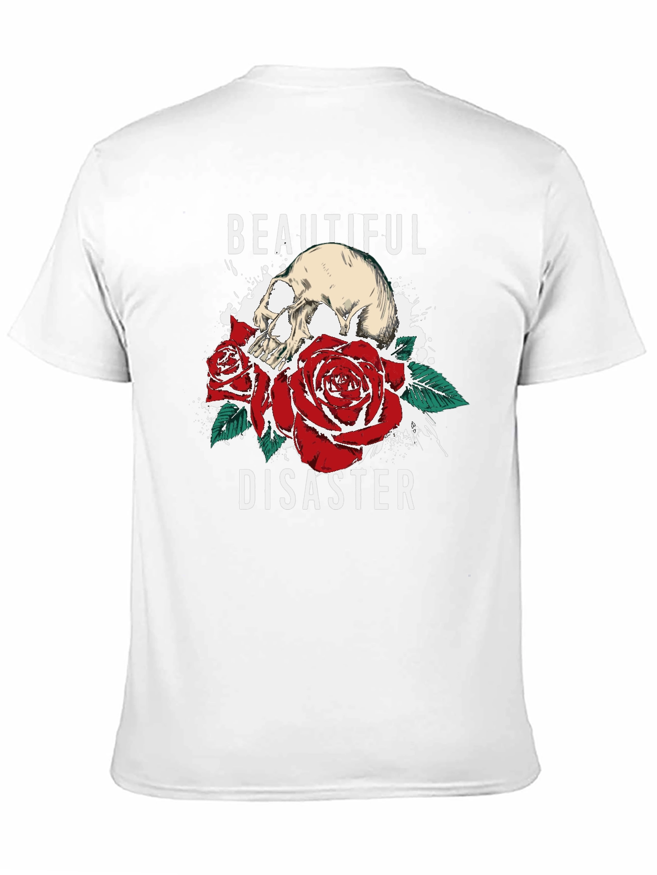 Beautiful Disaster Graphic Tee - Skull & Roses