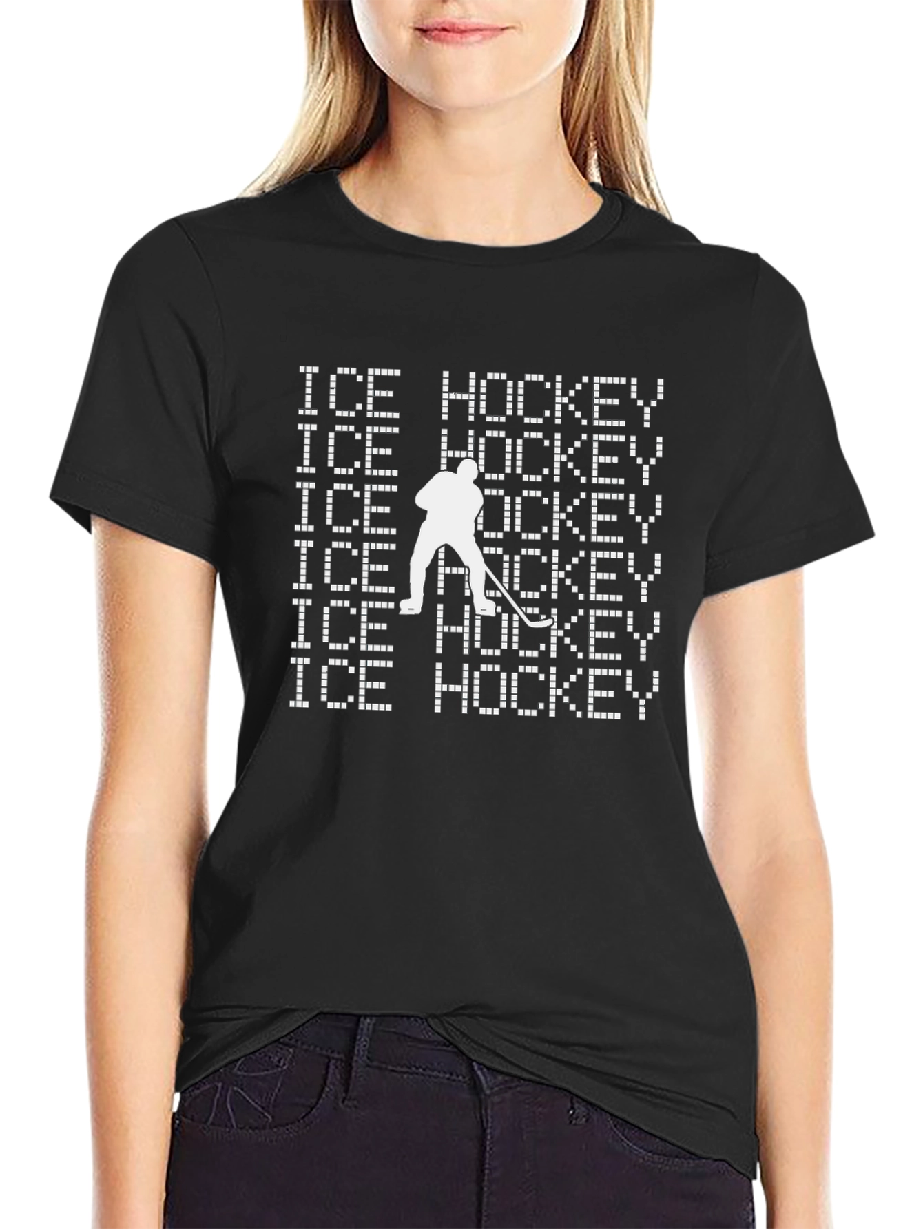 Ice Hockey T-Shirt - Pixelated Design