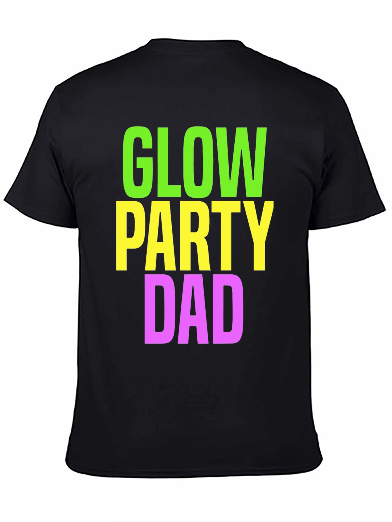Glow Party Dad T-Shirt - Neon Print