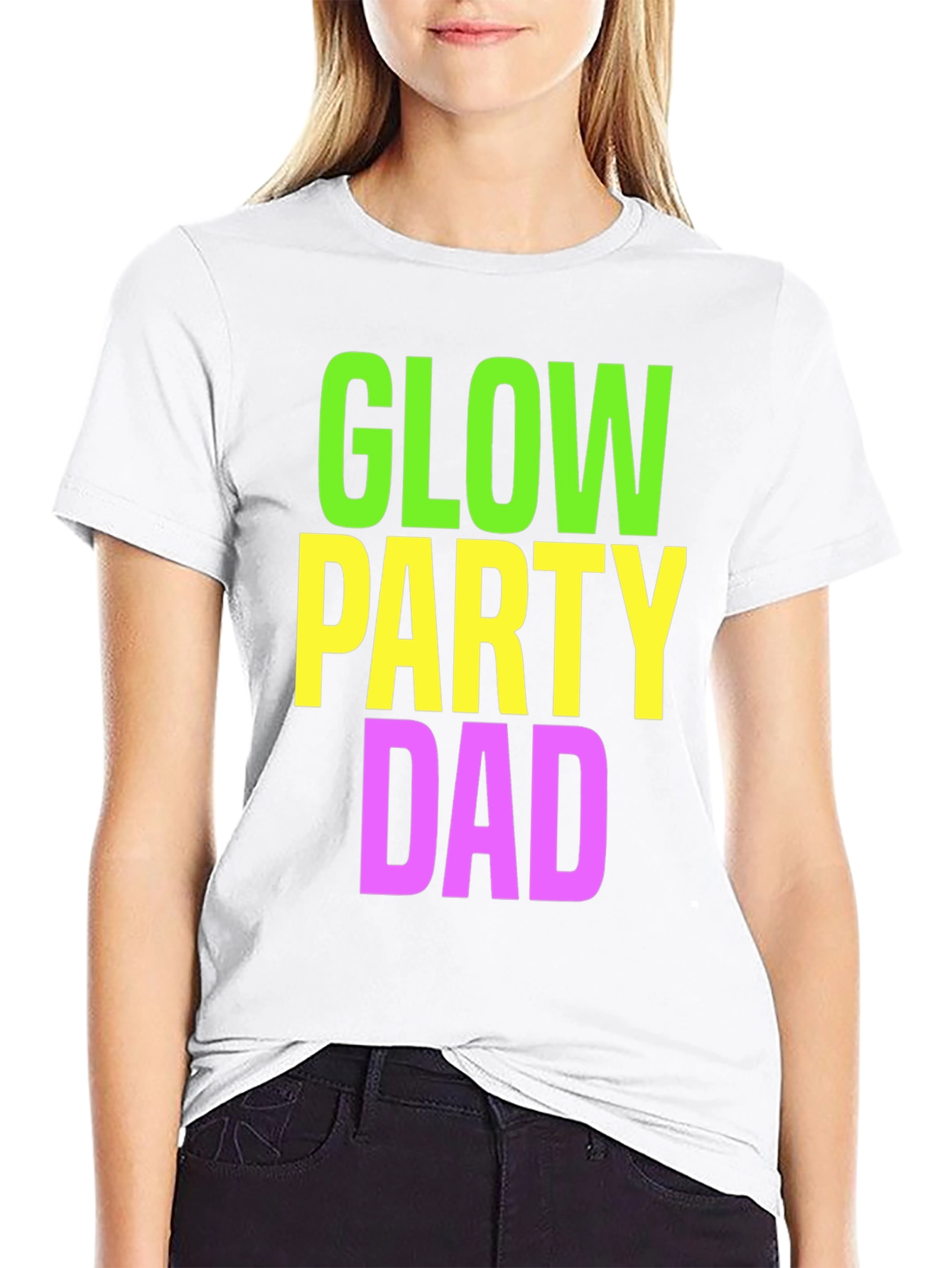 Glow Party Dad T-Shirt - Neon Print