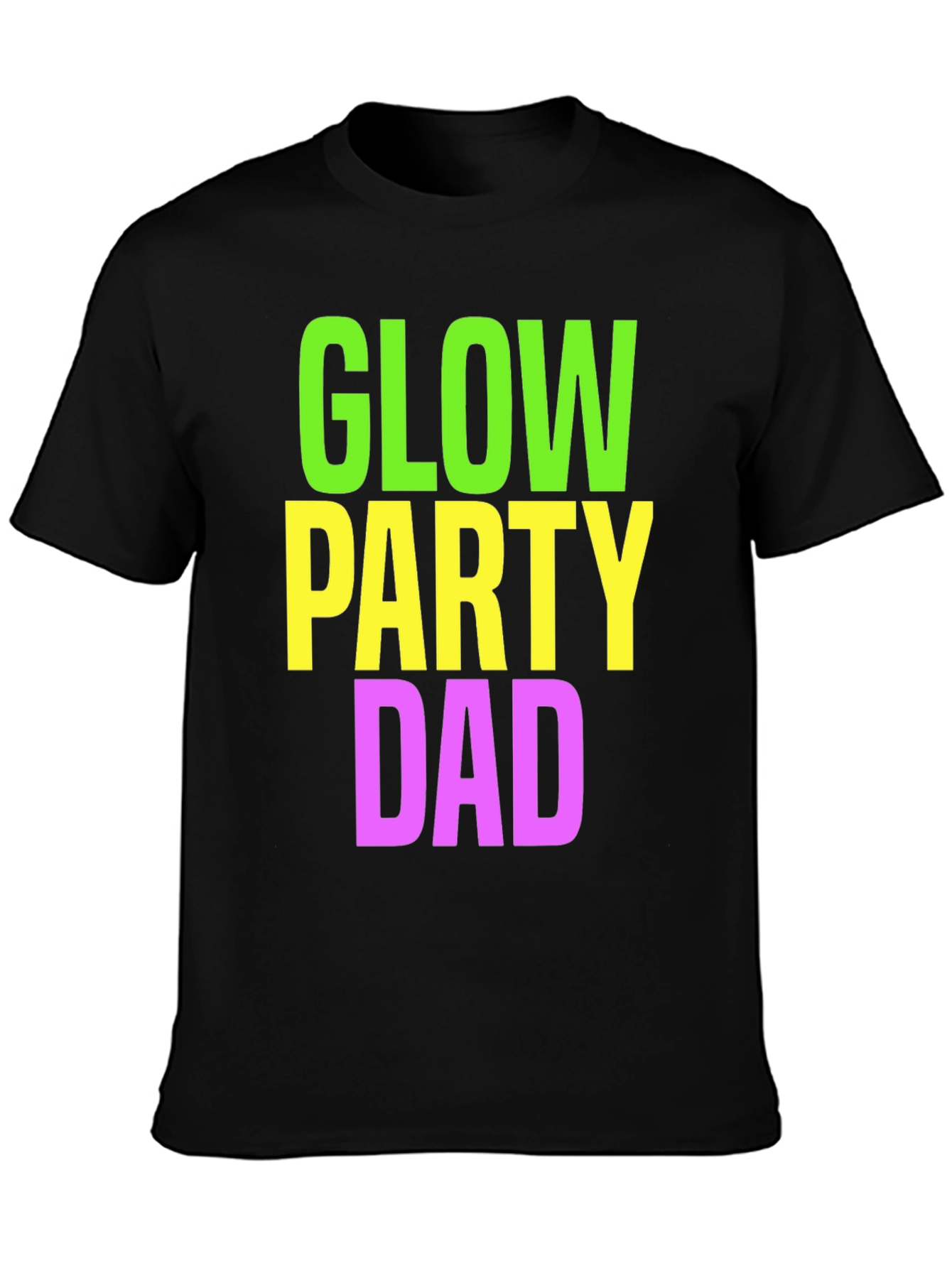 Glow Party Dad T-Shirt - Neon Print