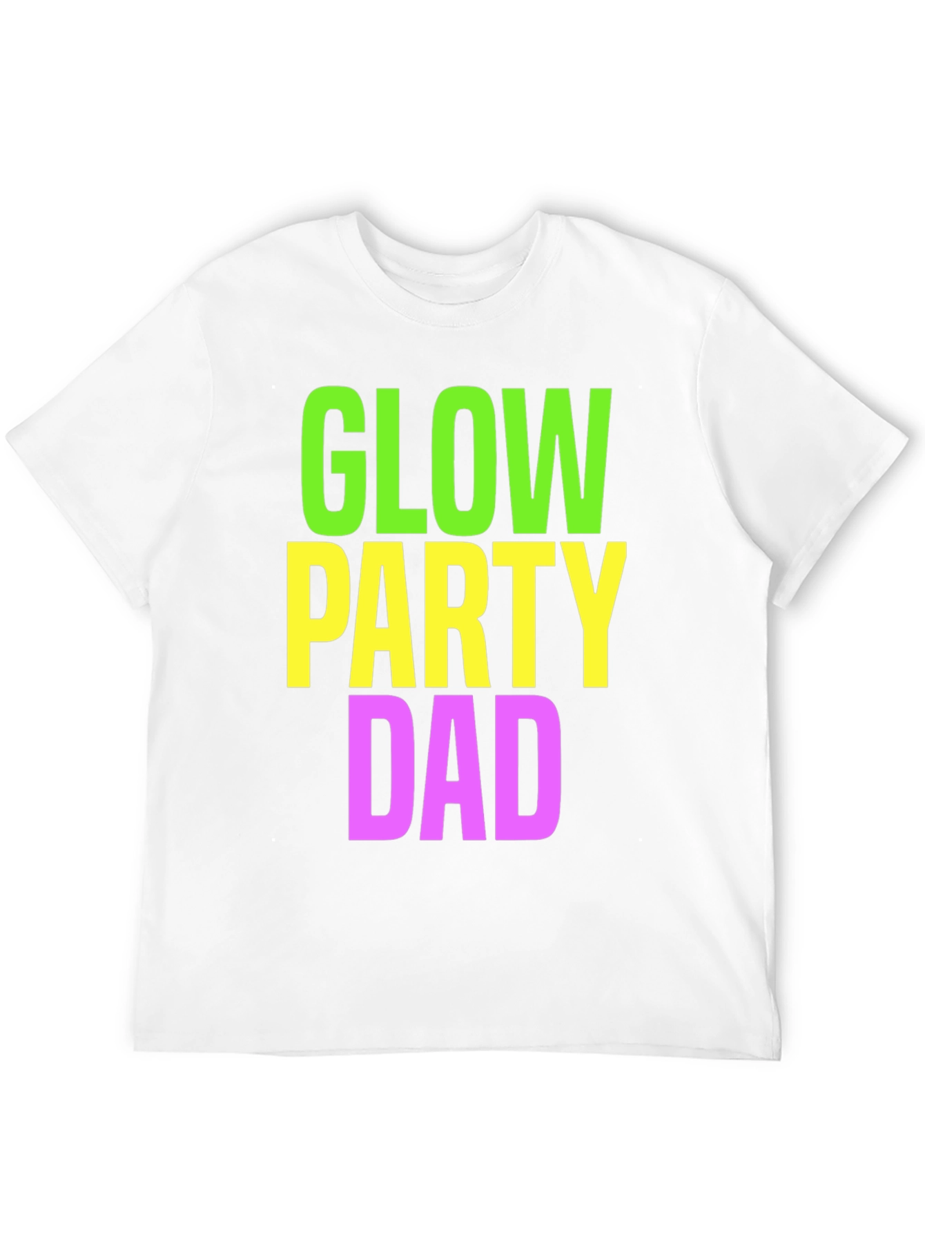 Glow Party Dad T-Shirt - Neon Print