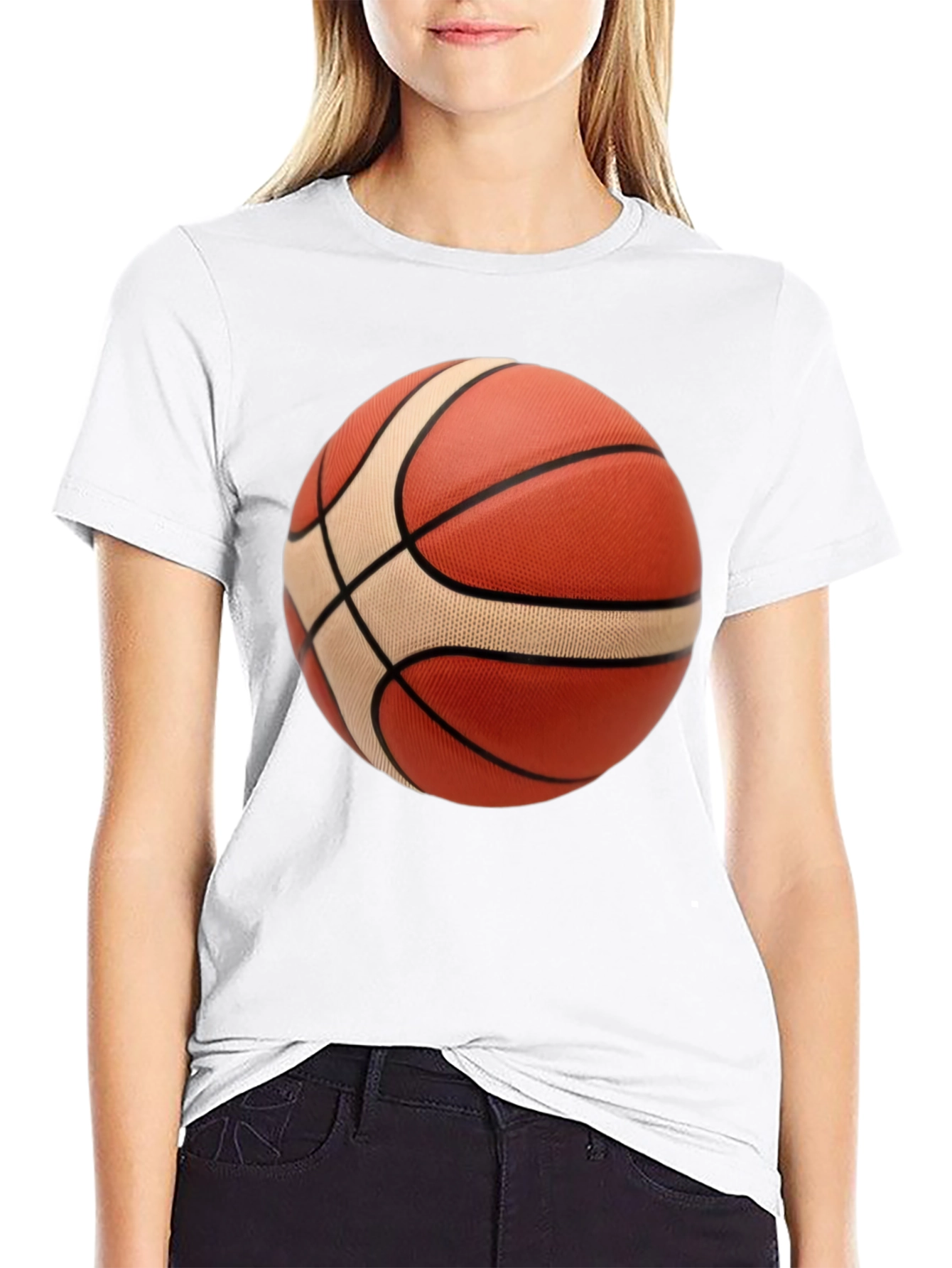 Basketball Graphic Tee - Black Cotton Blend