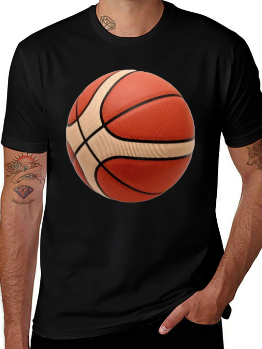 Basketball Graphic Tee - Black Cotton Blend