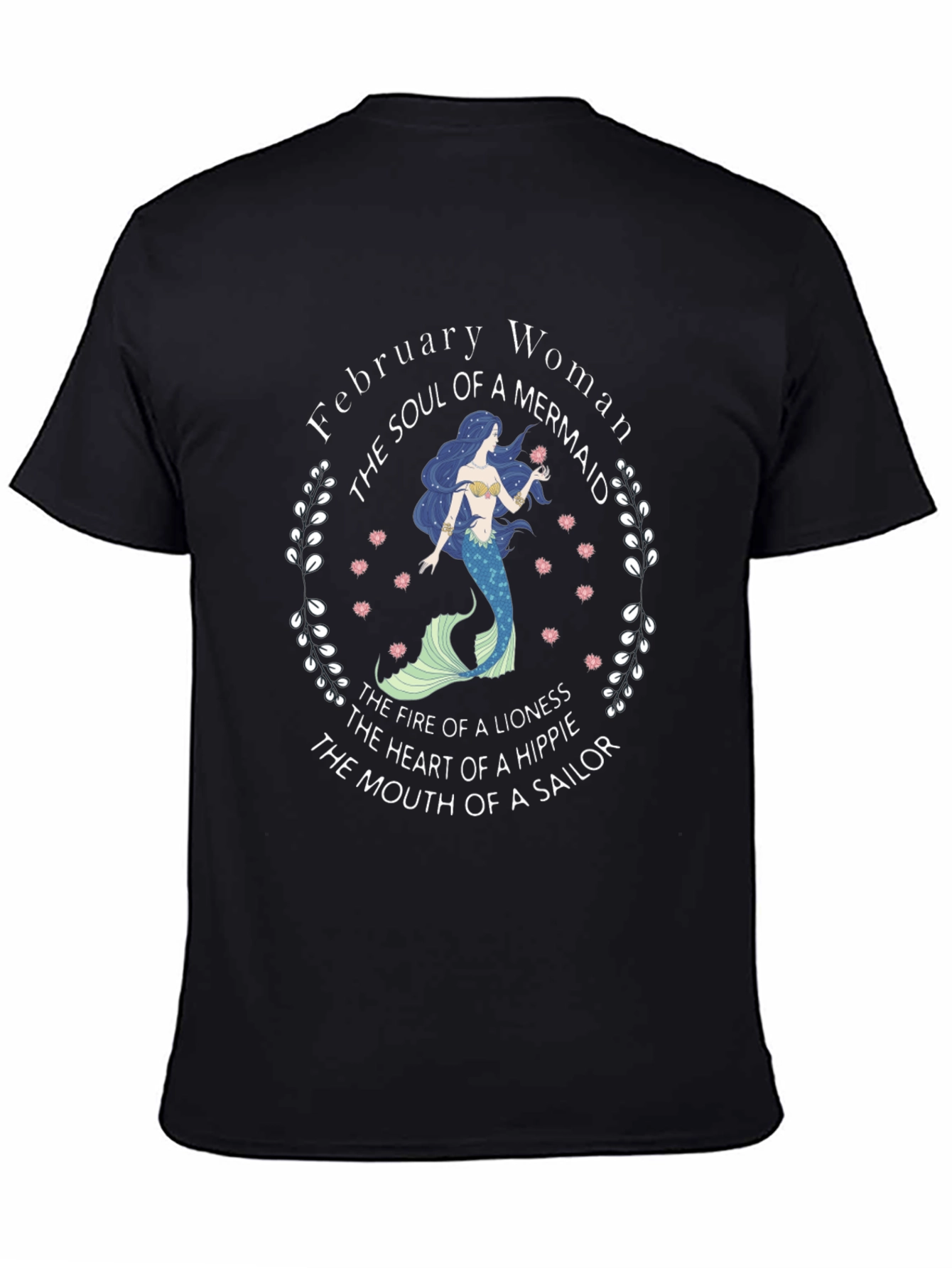 February Woman Mermaid Graphic T-Shirt