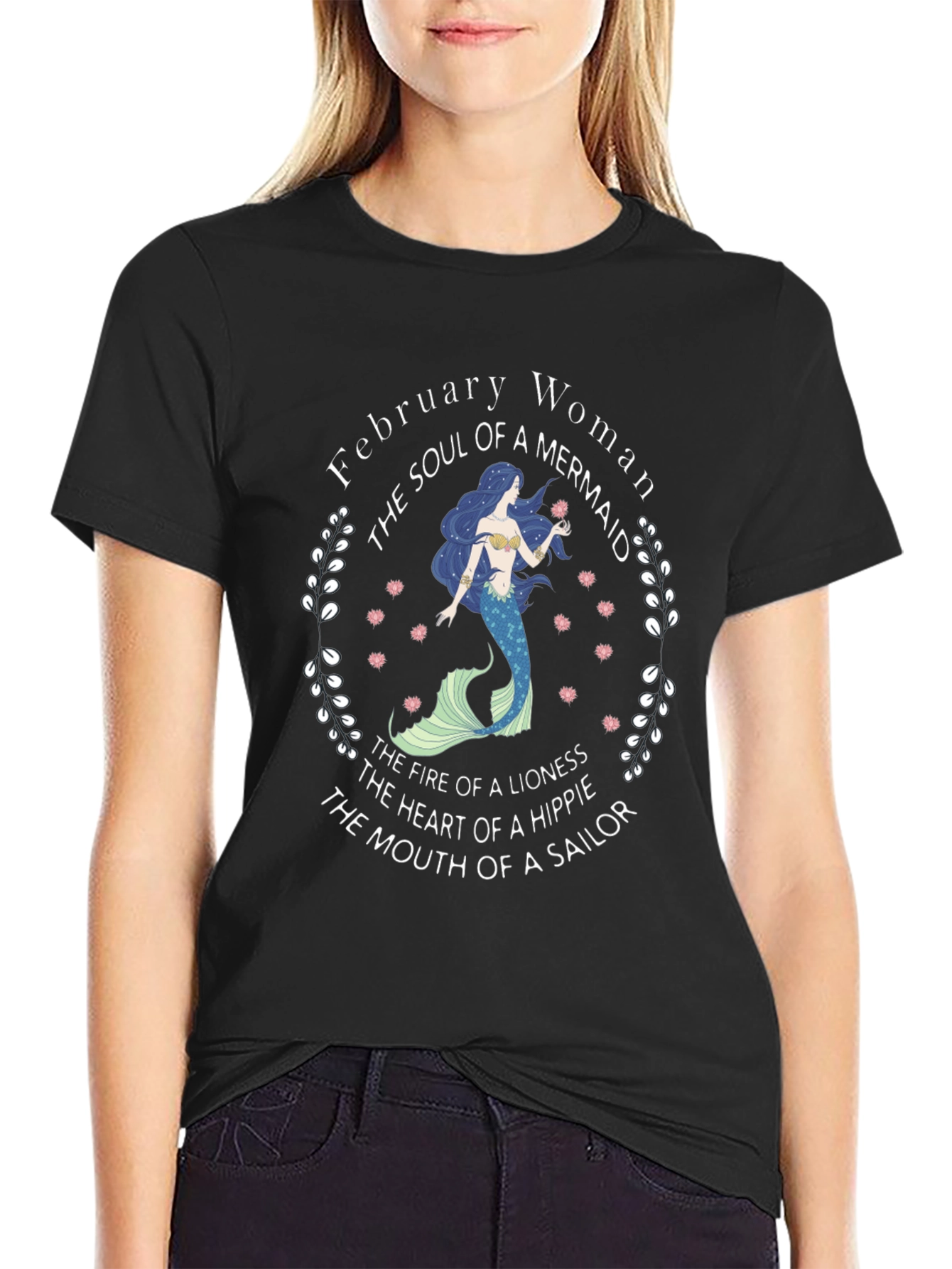 February Woman Mermaid Graphic T-Shirt