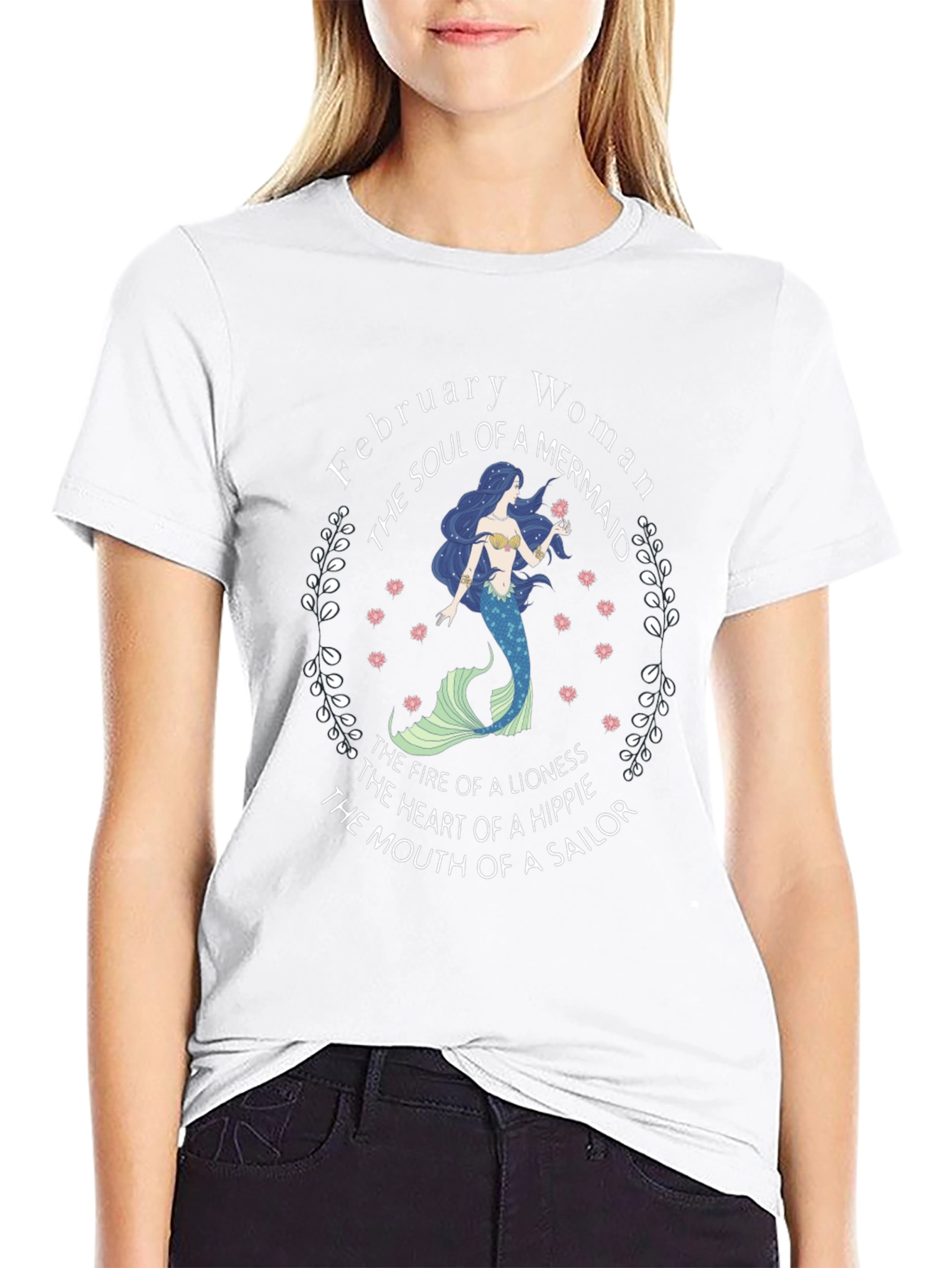 February Woman Mermaid Graphic T-Shirt