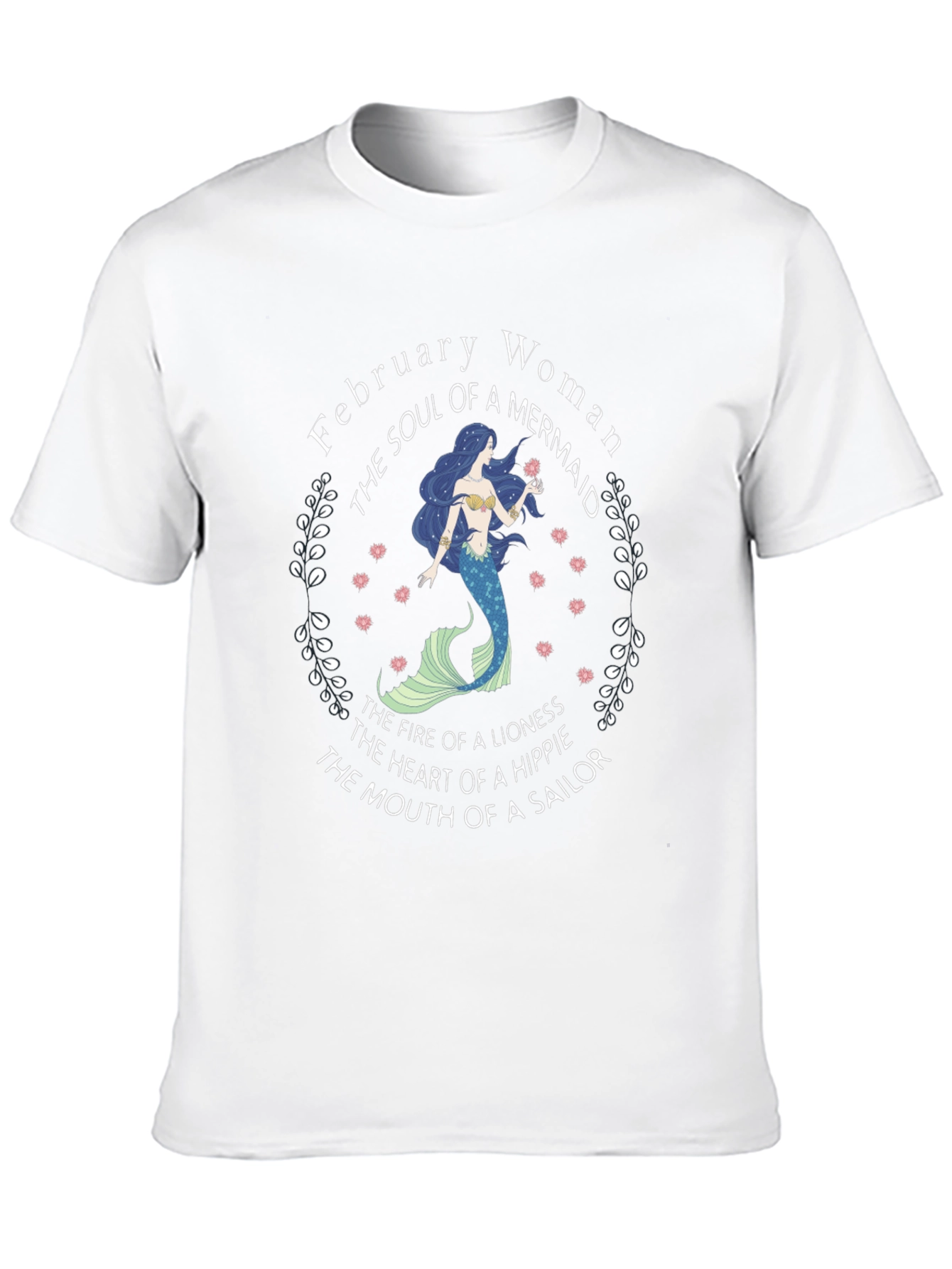 February Woman Mermaid Graphic T-Shirt