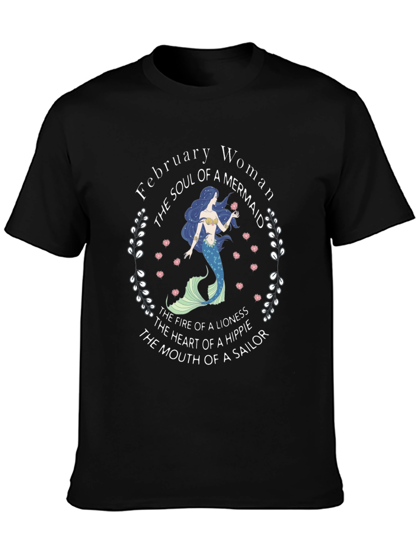 February Woman Mermaid Graphic T-Shirt