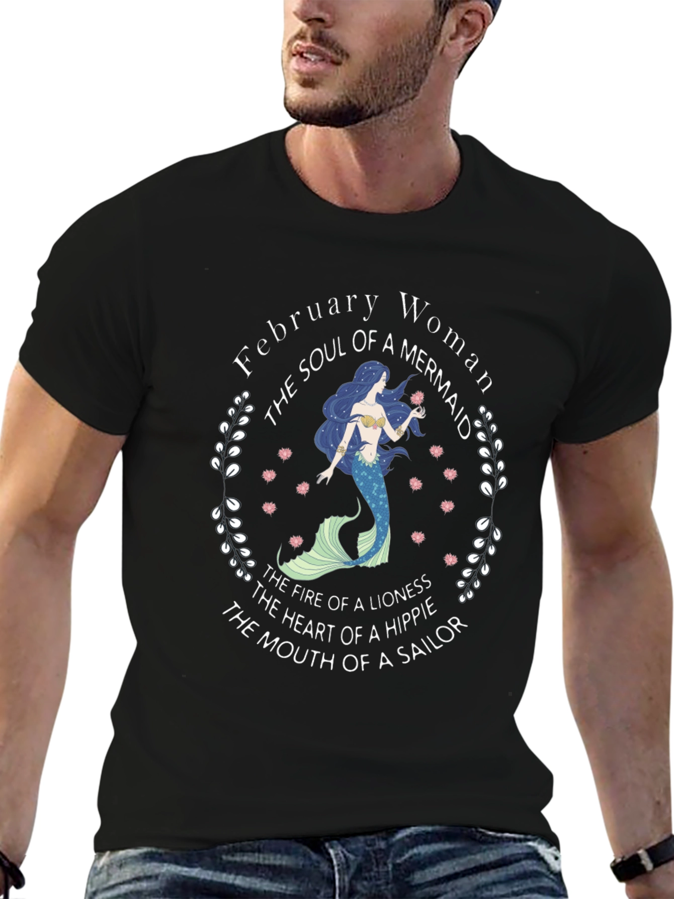 February Woman Mermaid Graphic T-Shirt
