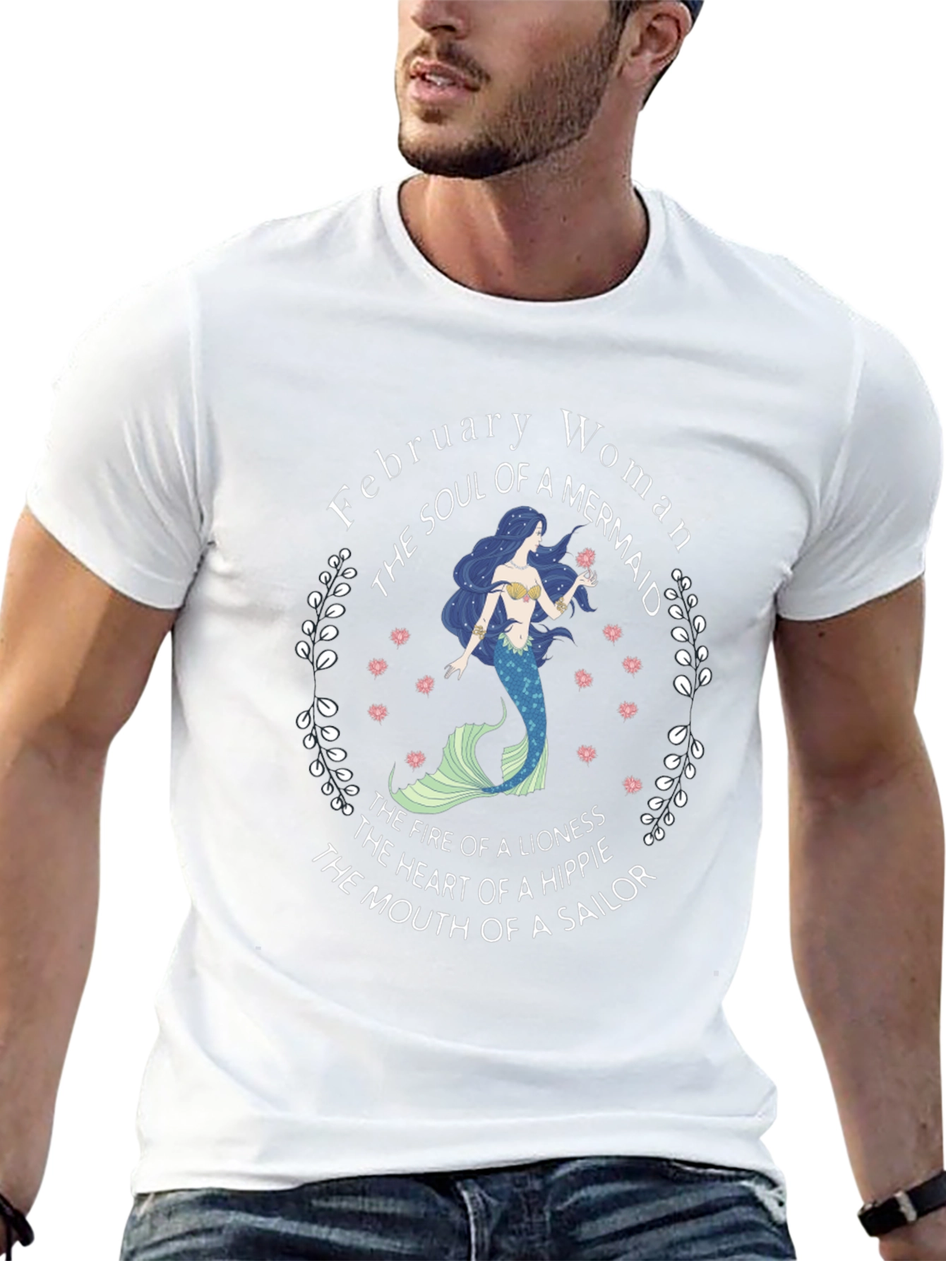 February Woman Mermaid Graphic T-Shirt