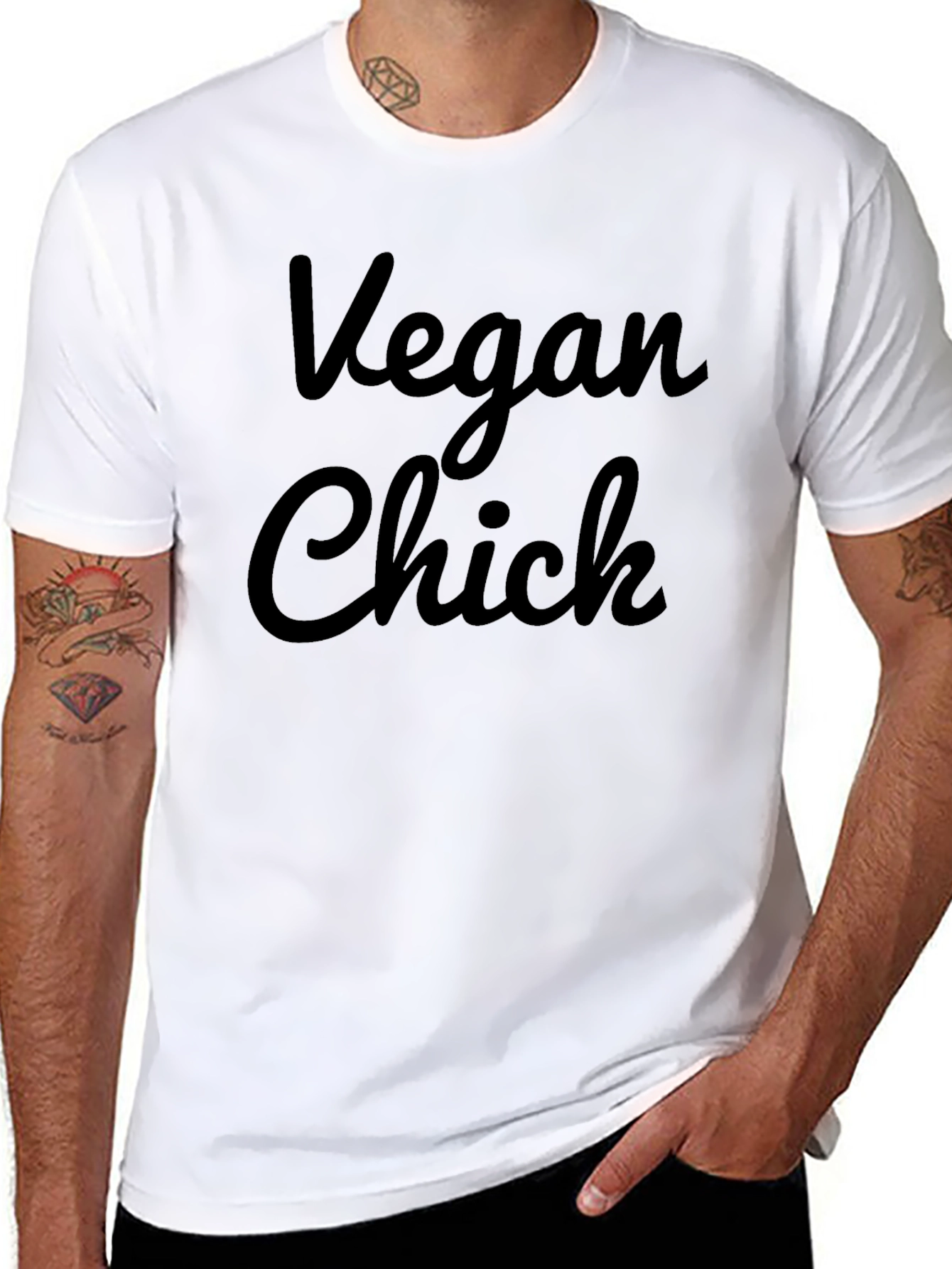 Vegan Chick Black Graphic Tee - Unisex Fit
