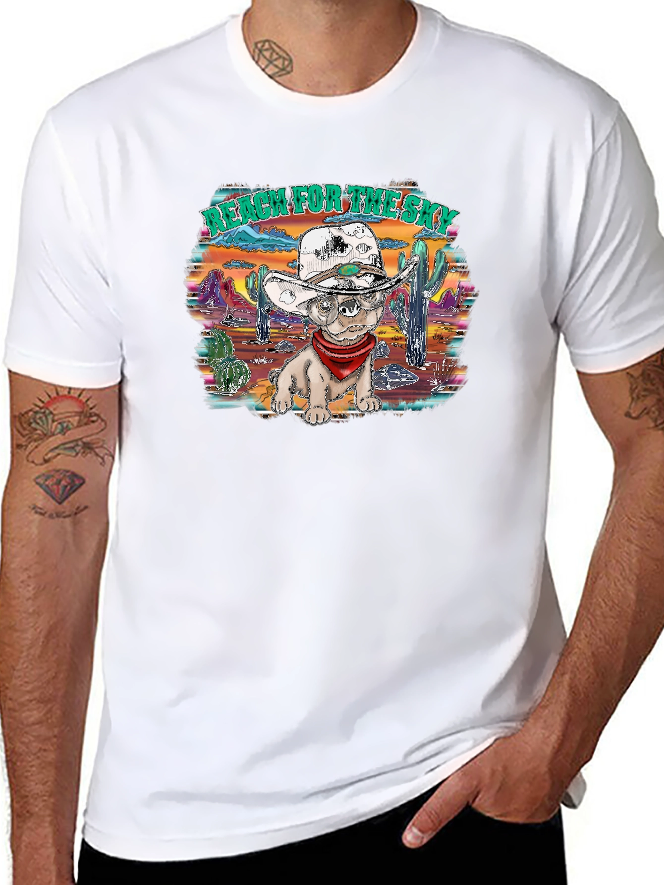 Western Dog T-Shirt: Reach for the Sky!