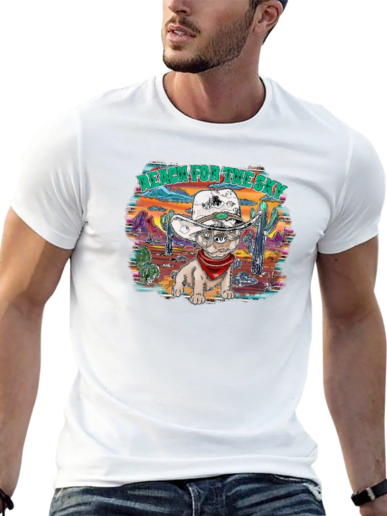 Western Dog T-Shirt: Reach for the Sky!