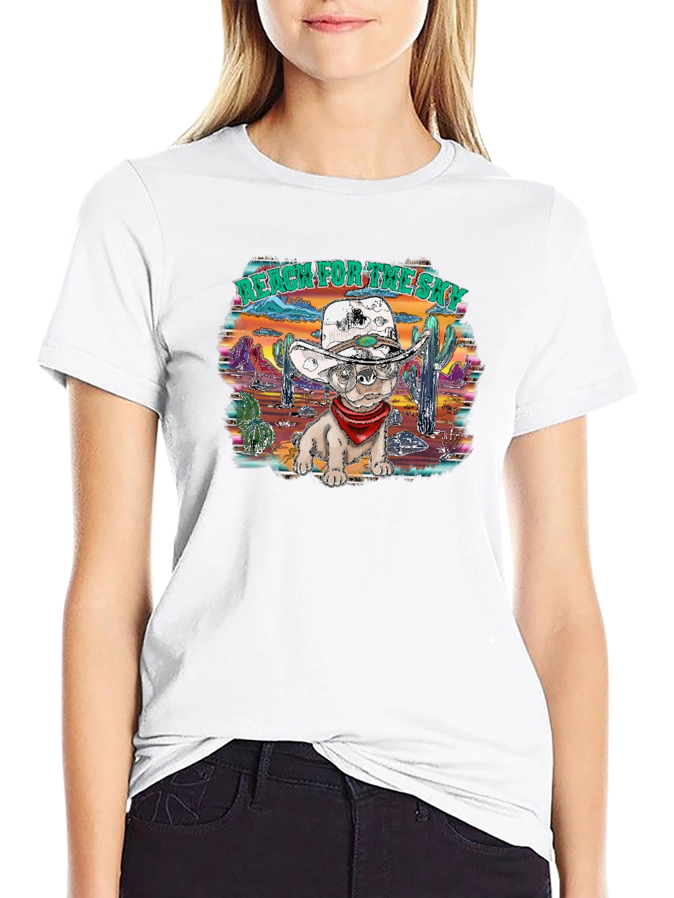 Western Dog T-Shirt: Reach for the Sky!