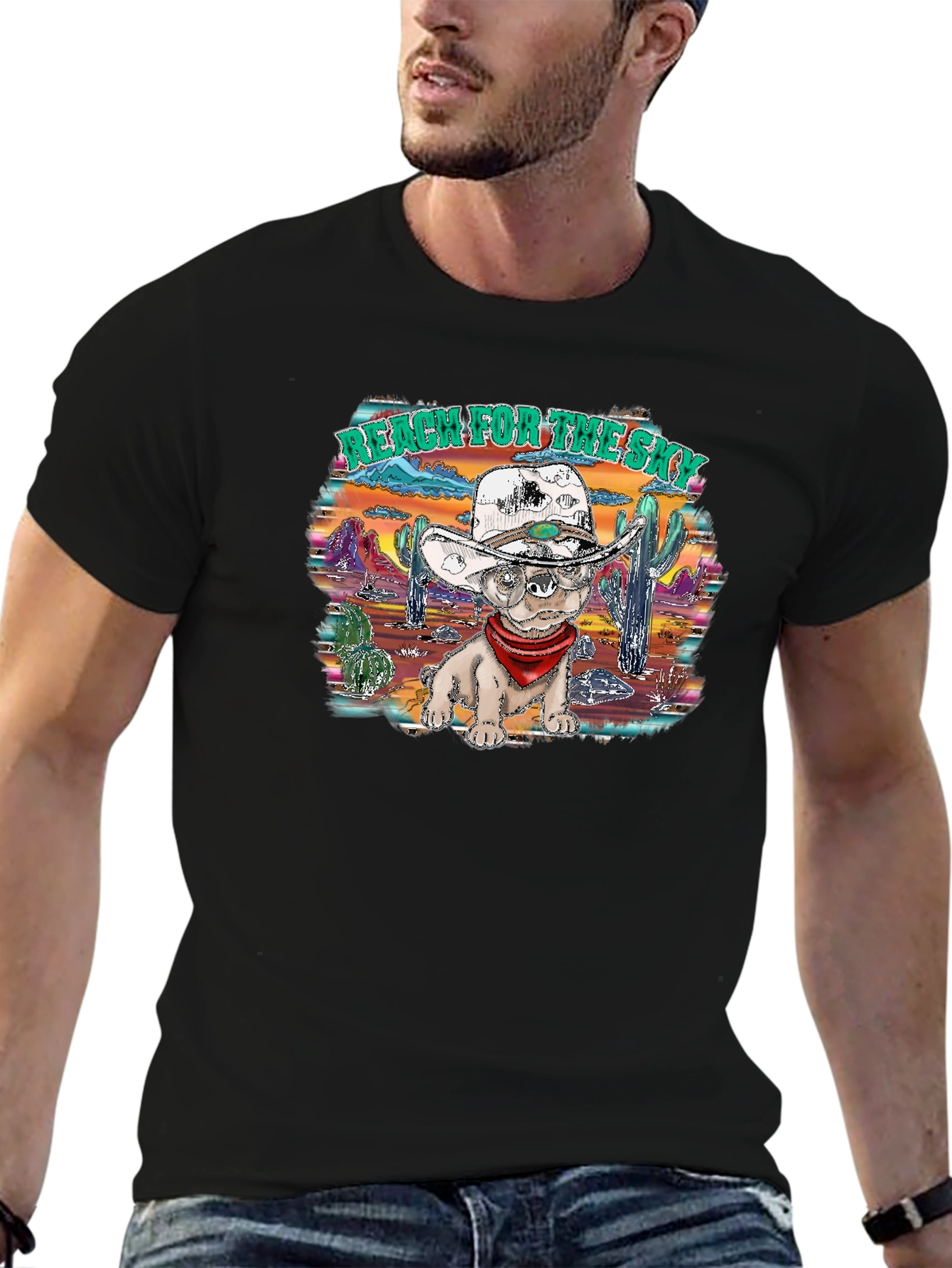 Western Dog T-Shirt: Reach for the Sky!