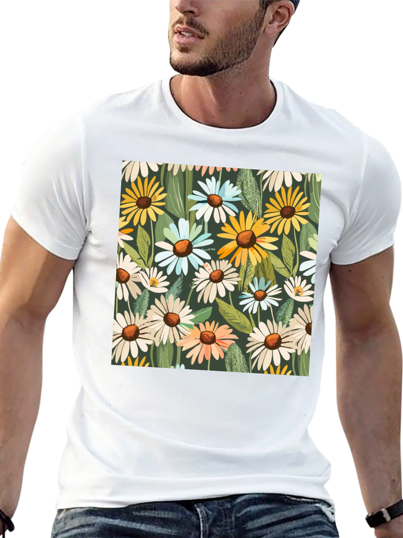 Floral Daisy Pattern T-Shirt