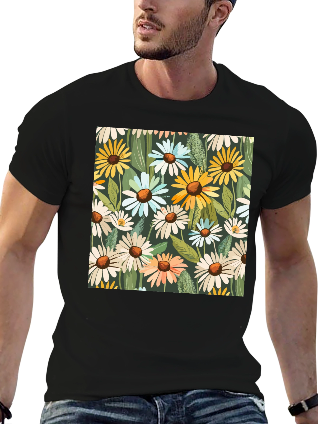 Floral Daisy Pattern T-Shirt
