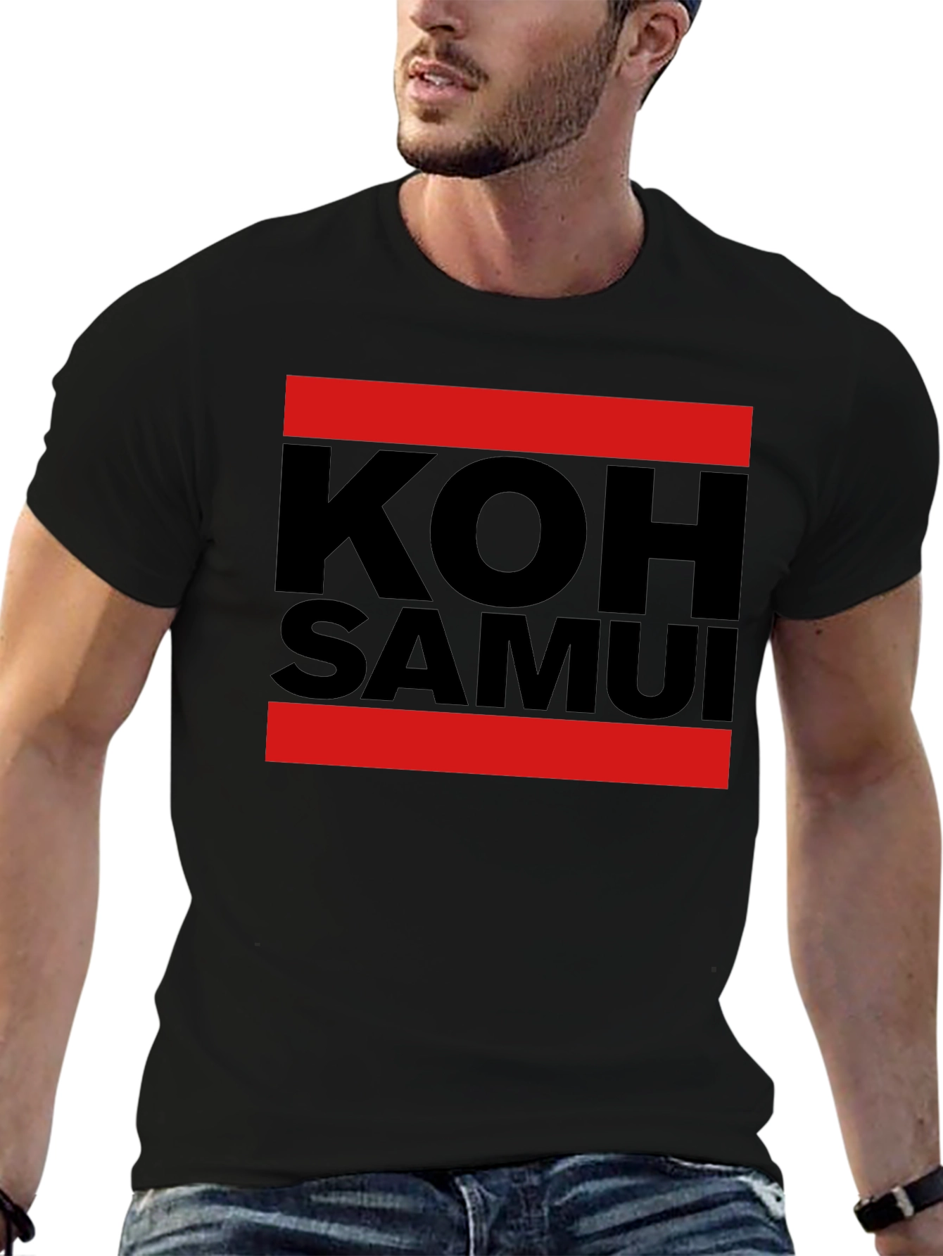Koh Samui Black Graphic T-Shirt