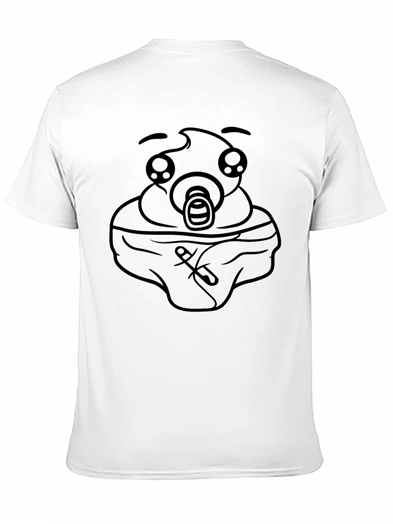 Humorous Baby Face Graphic Black T-Shirt