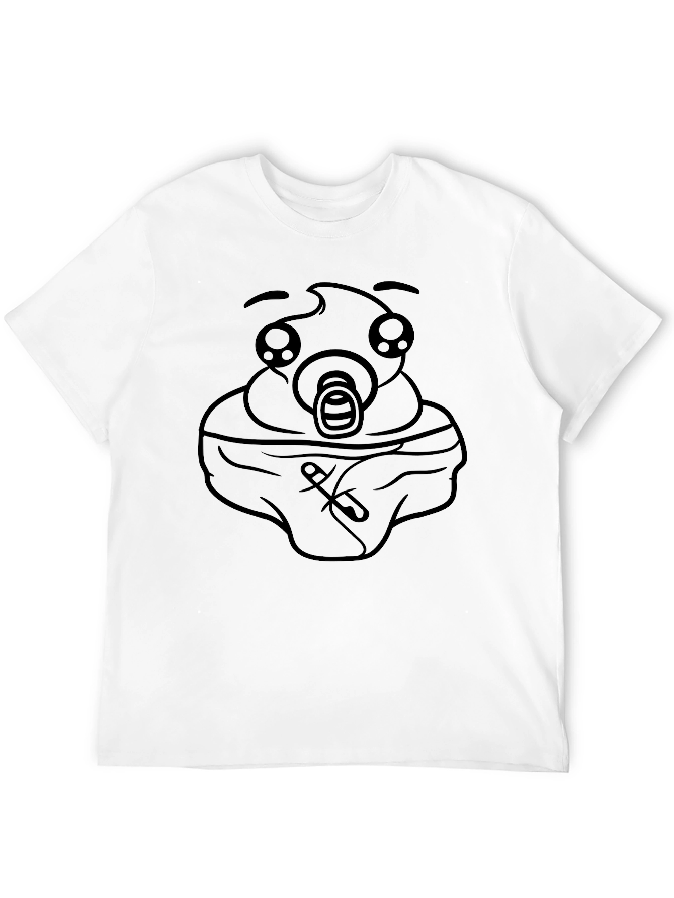 Humorous Baby Face Graphic Black T-Shirt