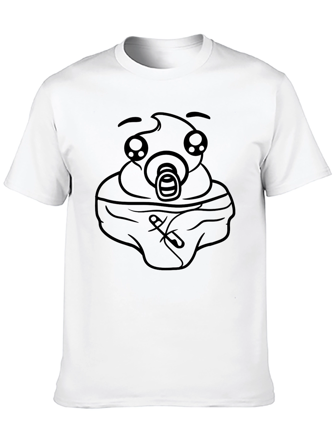 Humorous Baby Face Graphic Black T-Shirt