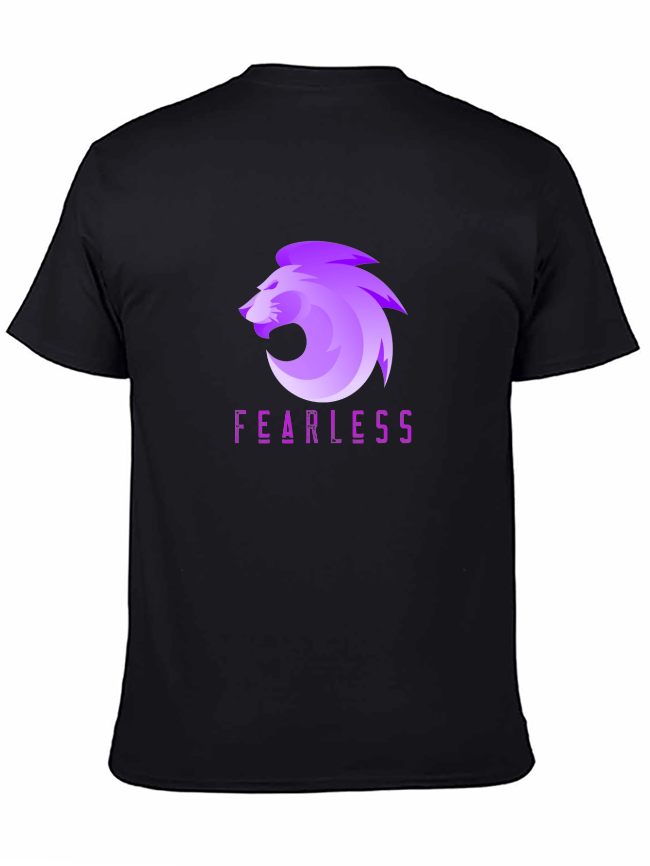 Fearless Lion Graphic Tee - Black Cotton Blend