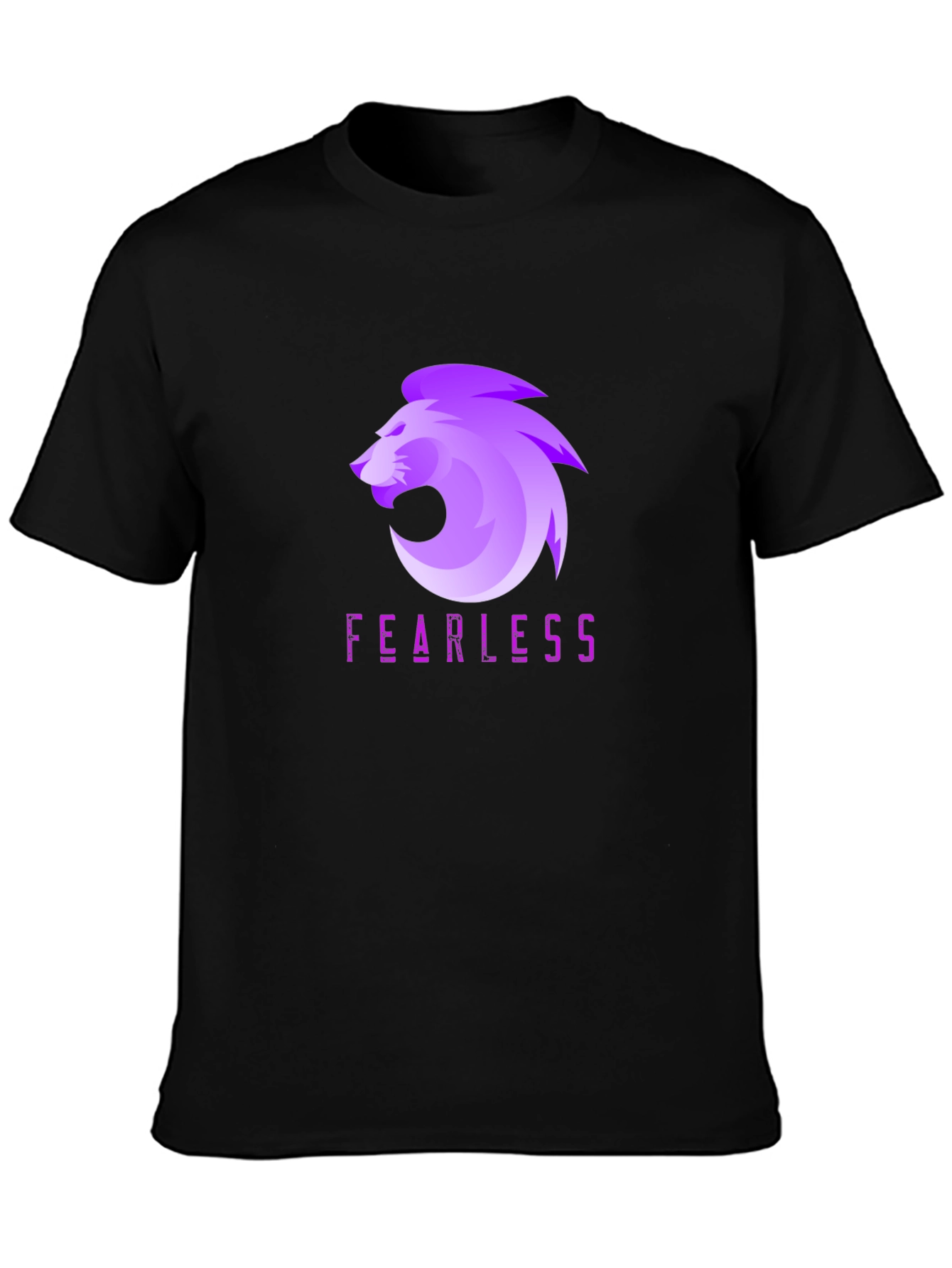 Fearless Lion Graphic Tee - Black Cotton Blend