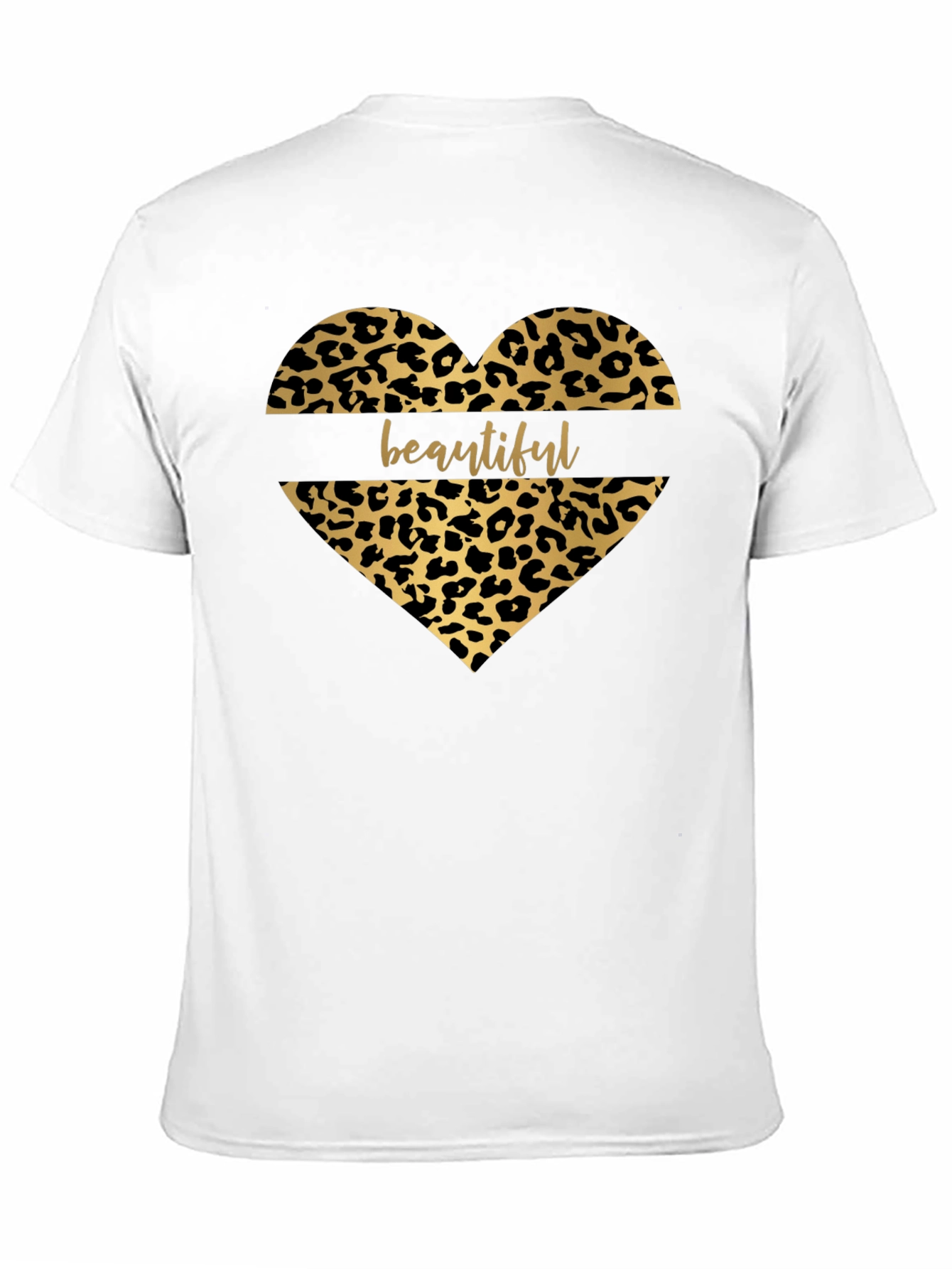 Beautiful Leopard Print Heart Graphic T-Shirt