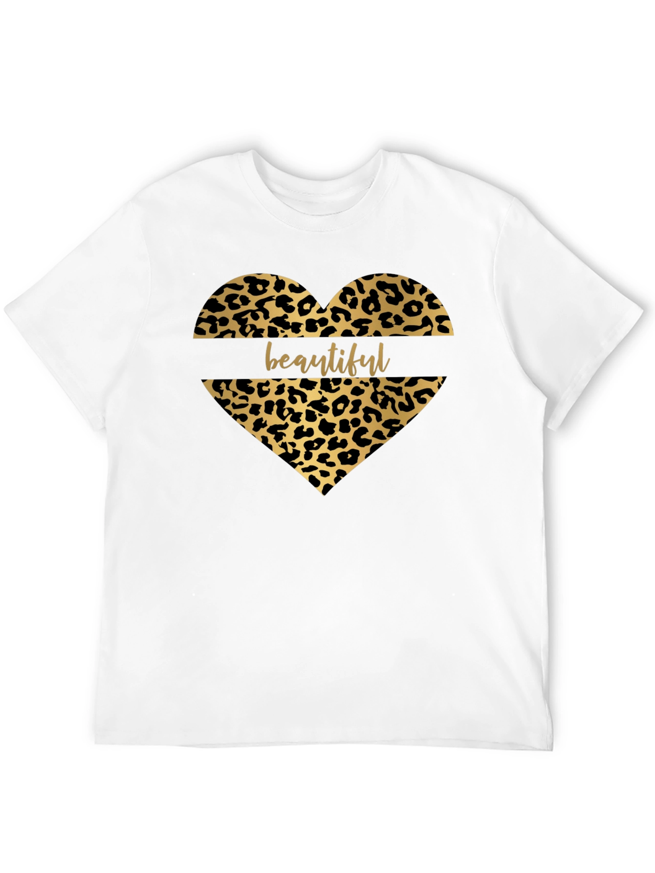 Beautiful Leopard Print Heart Graphic T-Shirt