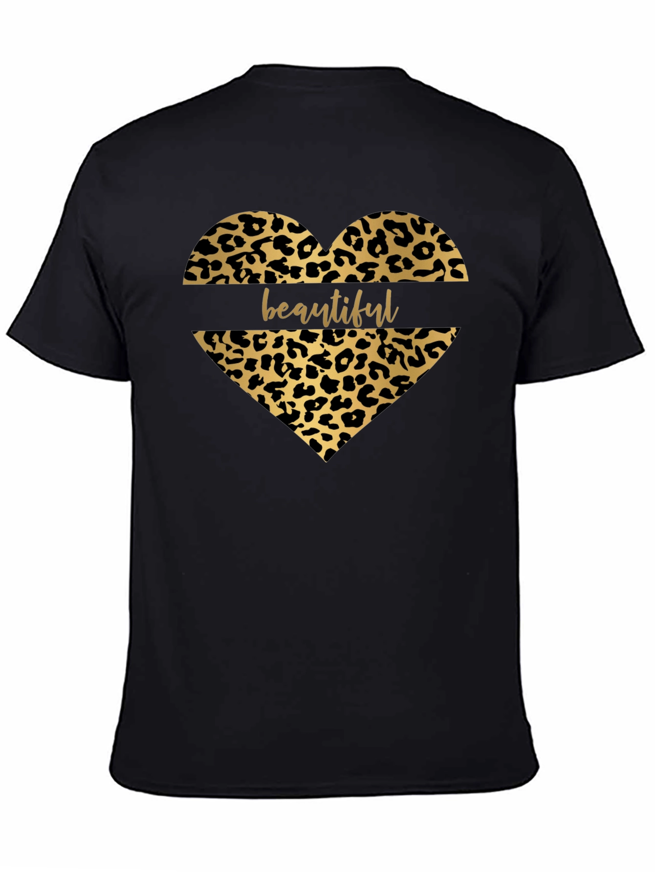 Beautiful Leopard Print Heart Graphic T-Shirt
