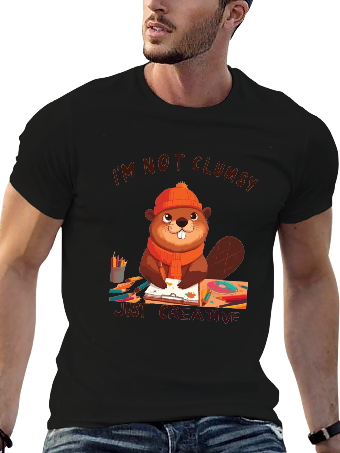 Creative Beaver Graphic T-Shirt
