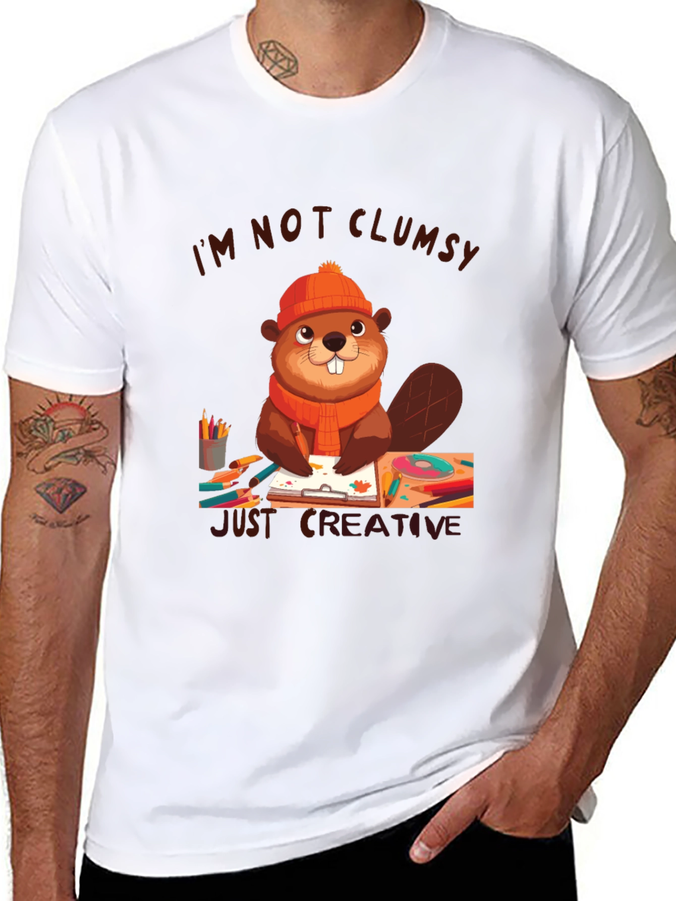 Creative Beaver Graphic T-Shirt