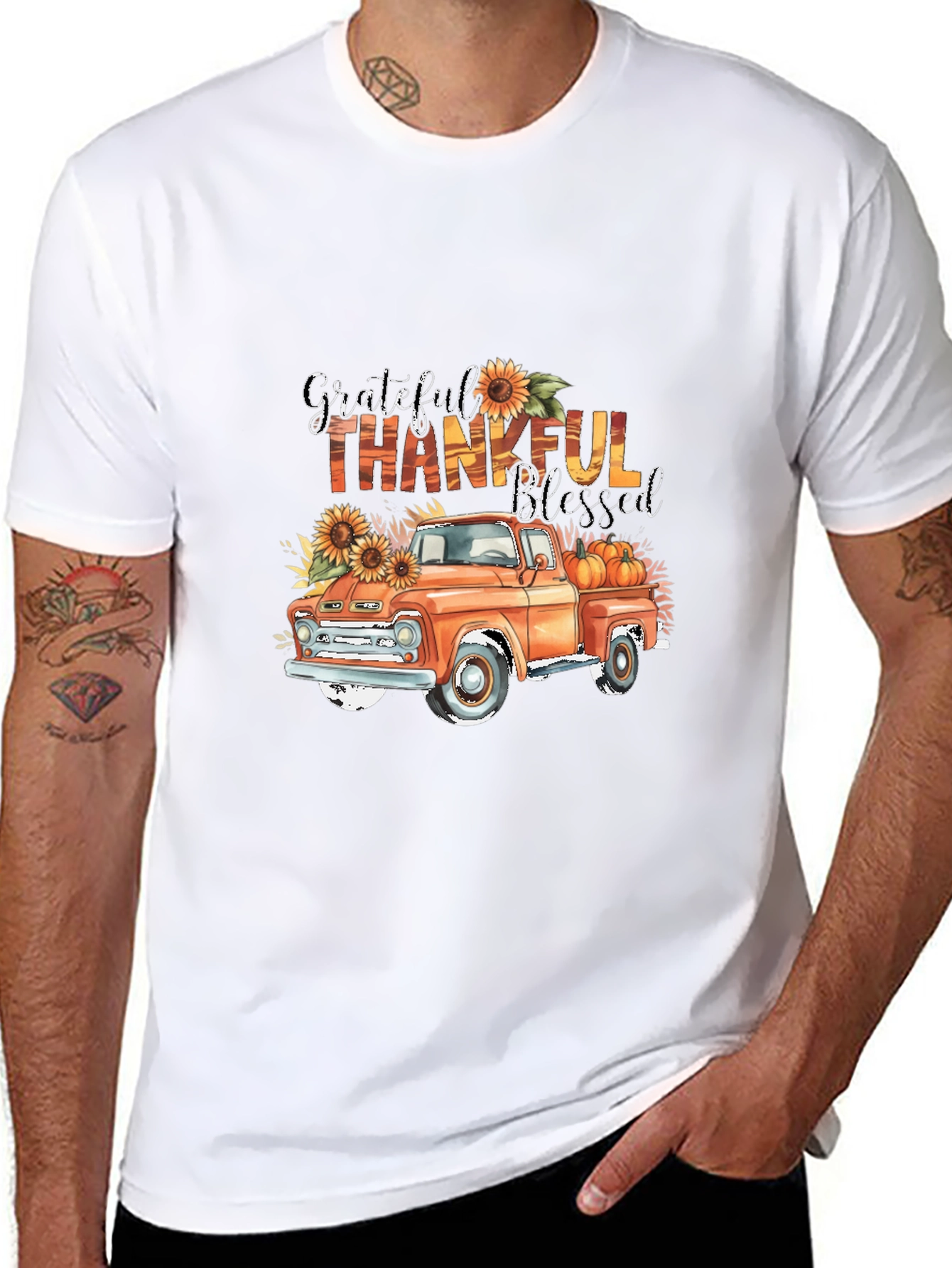 Grateful Thankful Blessed Truck T-Shirt