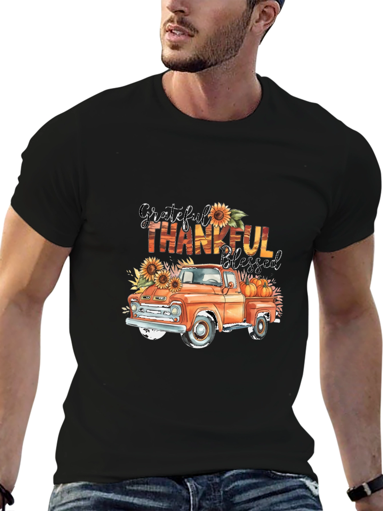 Grateful Thankful Blessed Truck T-Shirt