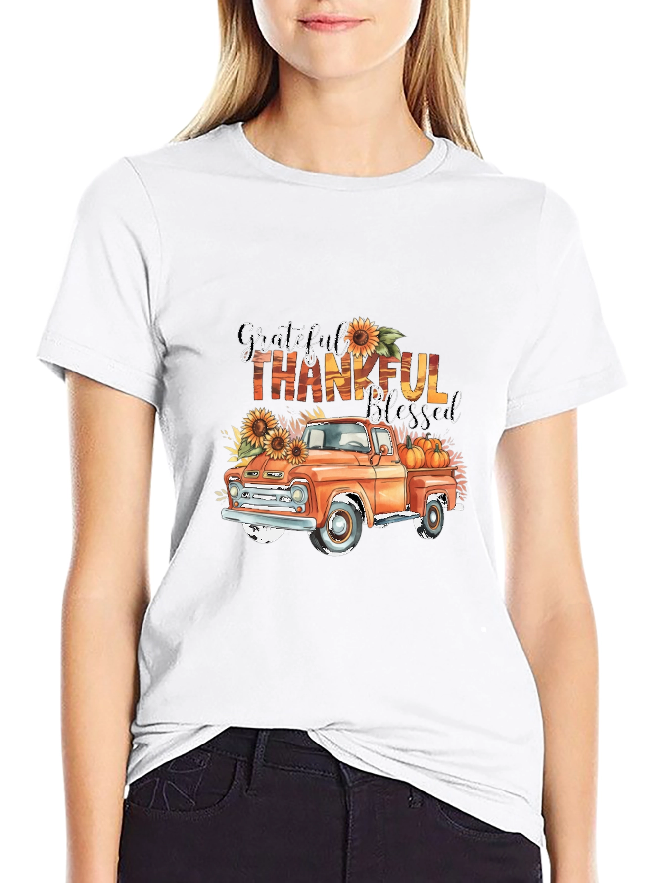 Grateful Thankful Blessed Truck T-Shirt