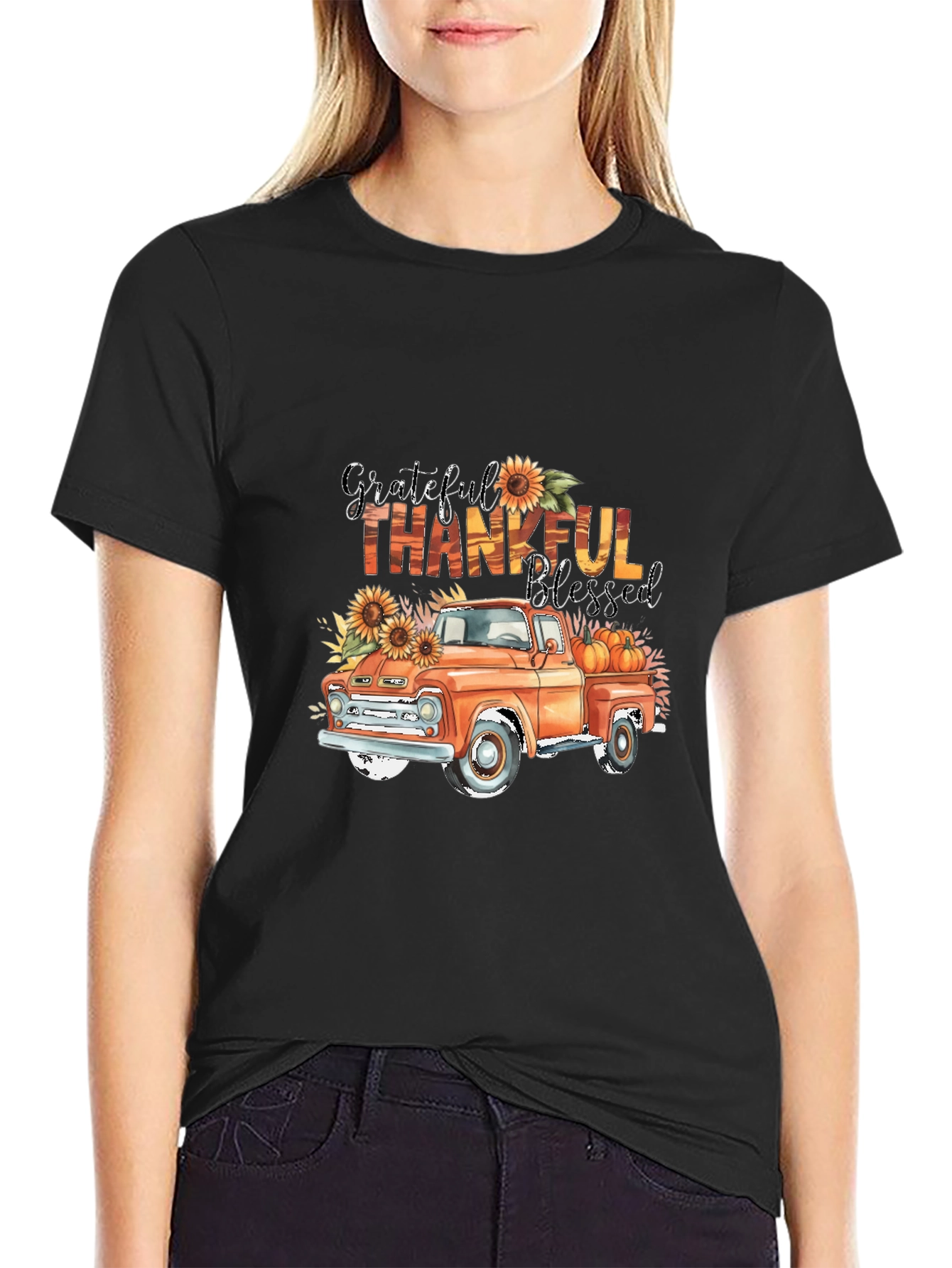 Grateful Thankful Blessed Truck T-Shirt