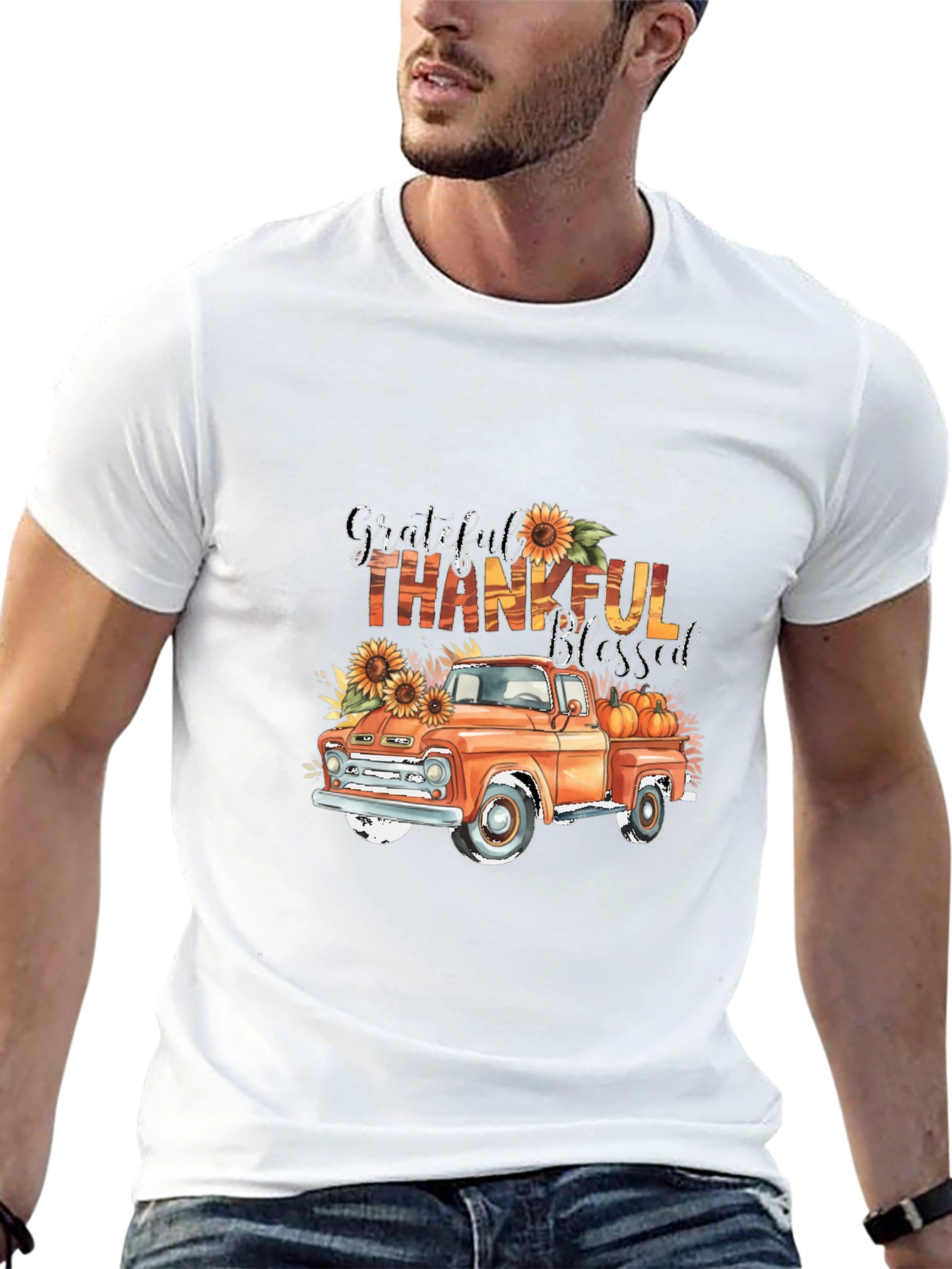 Grateful Thankful Blessed Truck T-Shirt