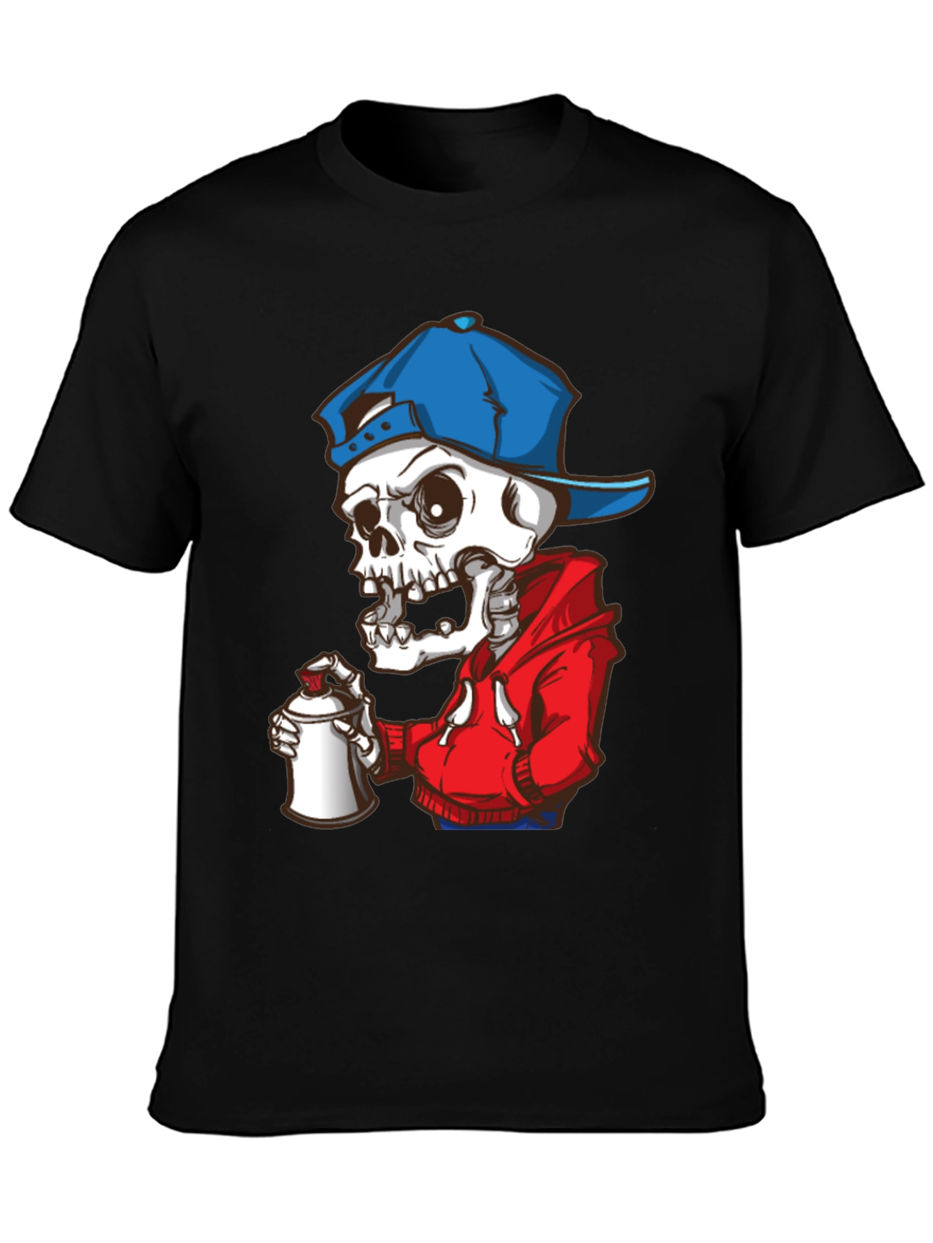 Skeleton Graffiti Artist Graphic Tee