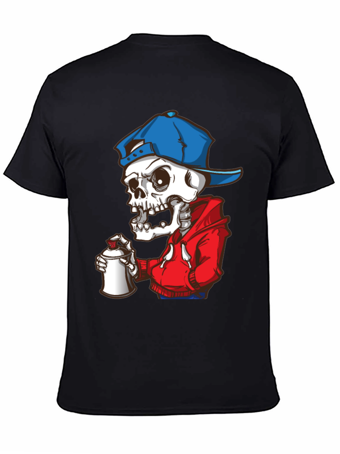 Skeleton Graffiti Artist Graphic Tee